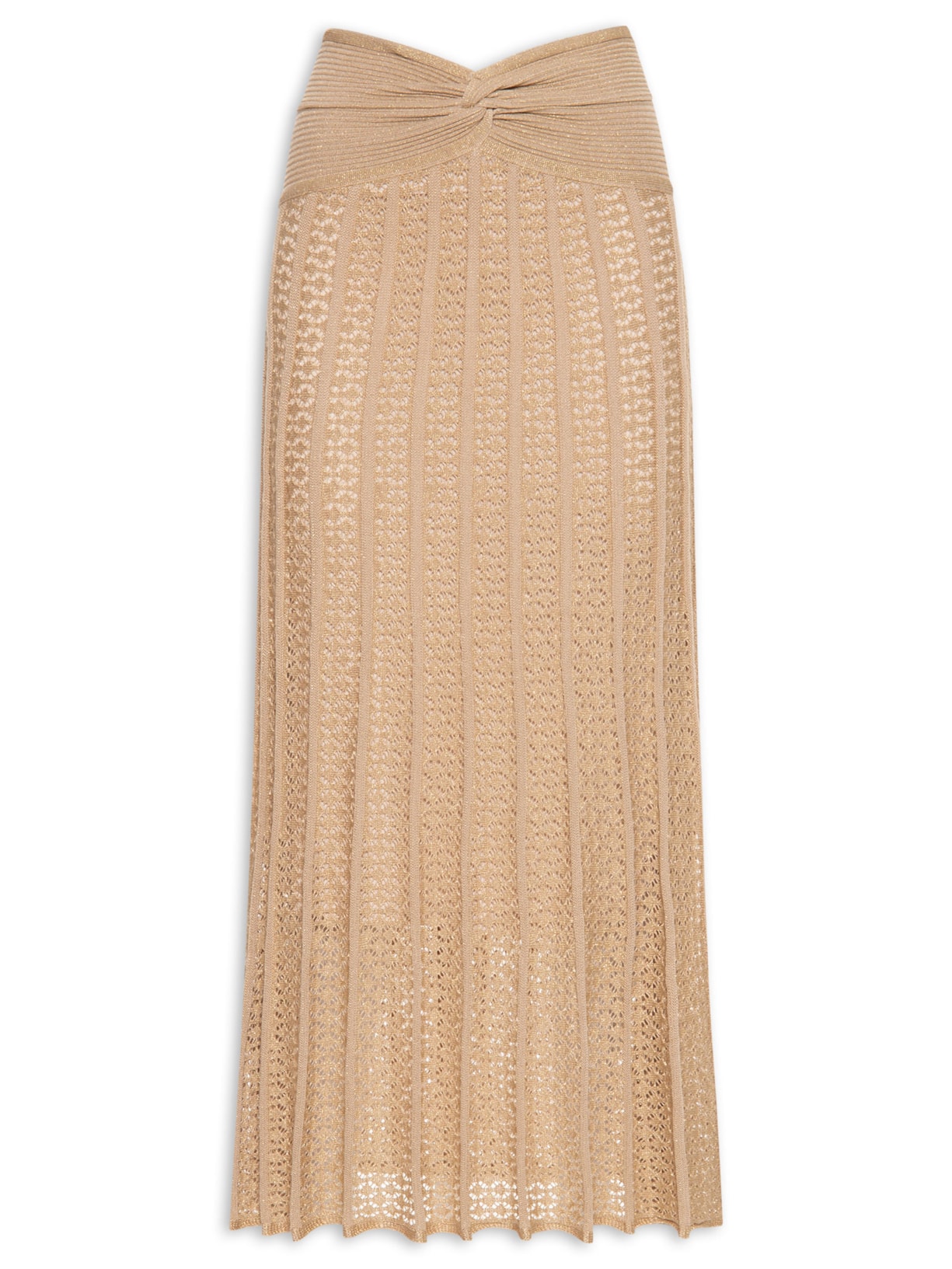 Saia Tricot Rendado Bege Dress To