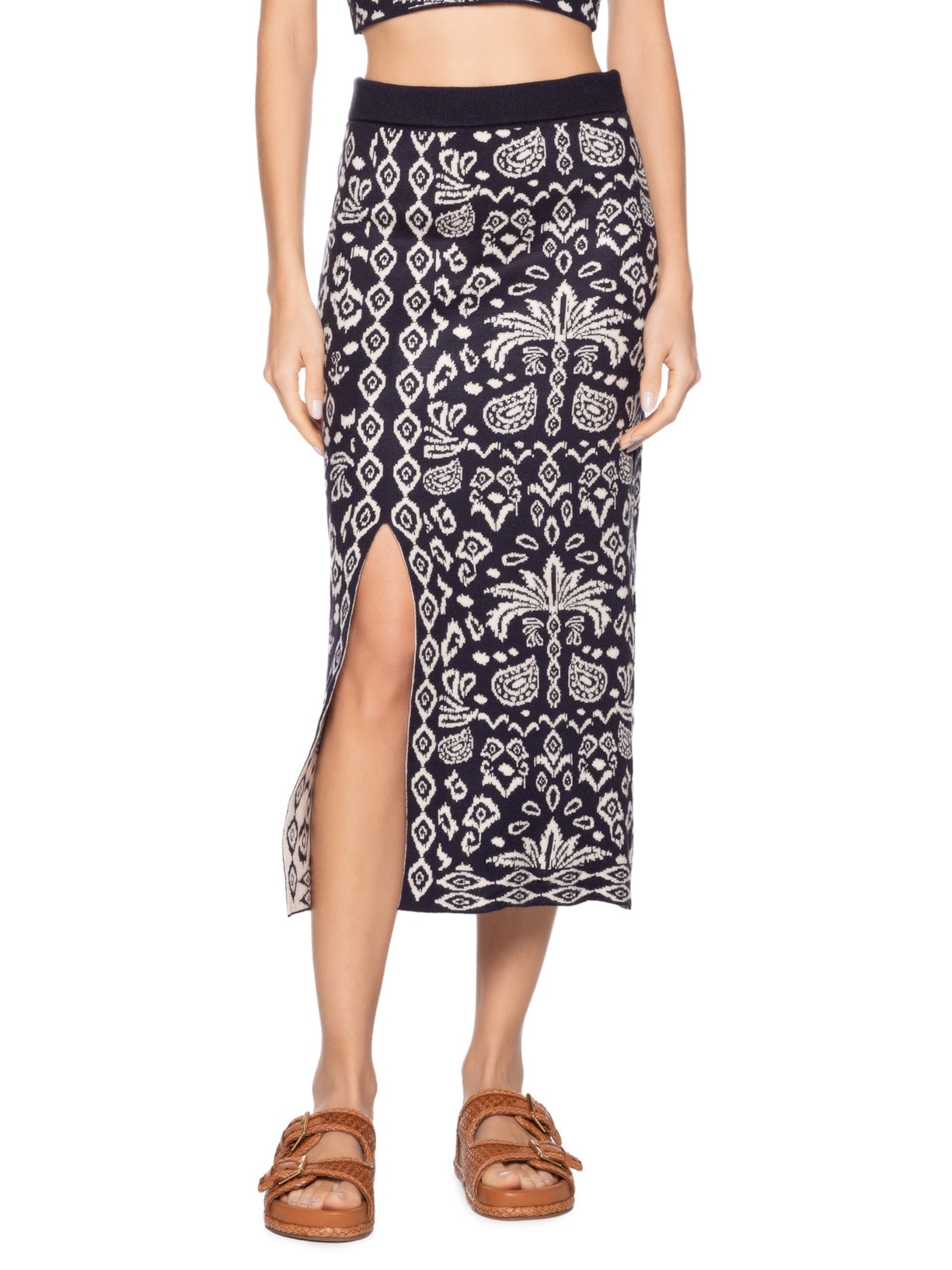 Saia Tricot Tropikat Azul Dress To