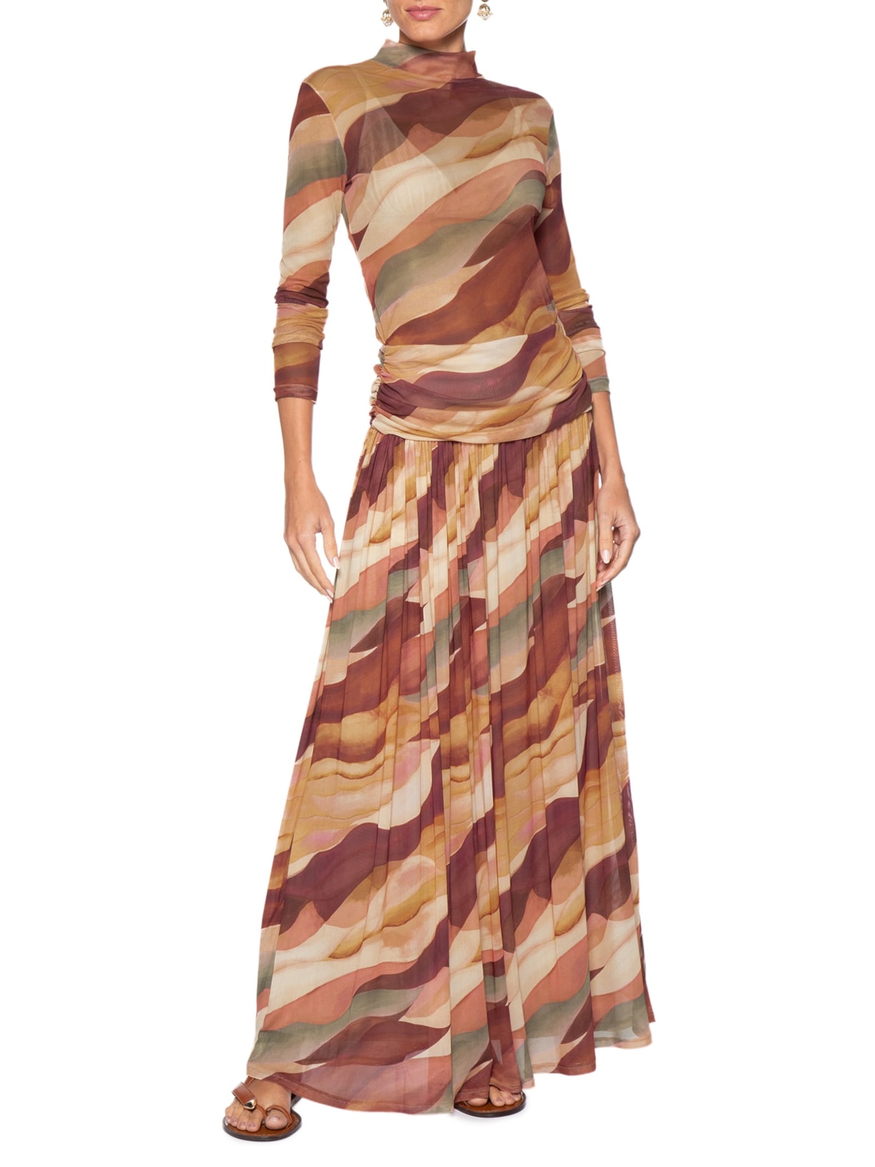 Saia Tule Estampa Dunas – Rosa Dress To