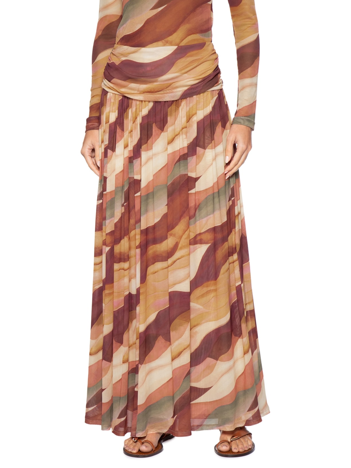 Saia Tule Estampa Dunas – Rosa Dress To