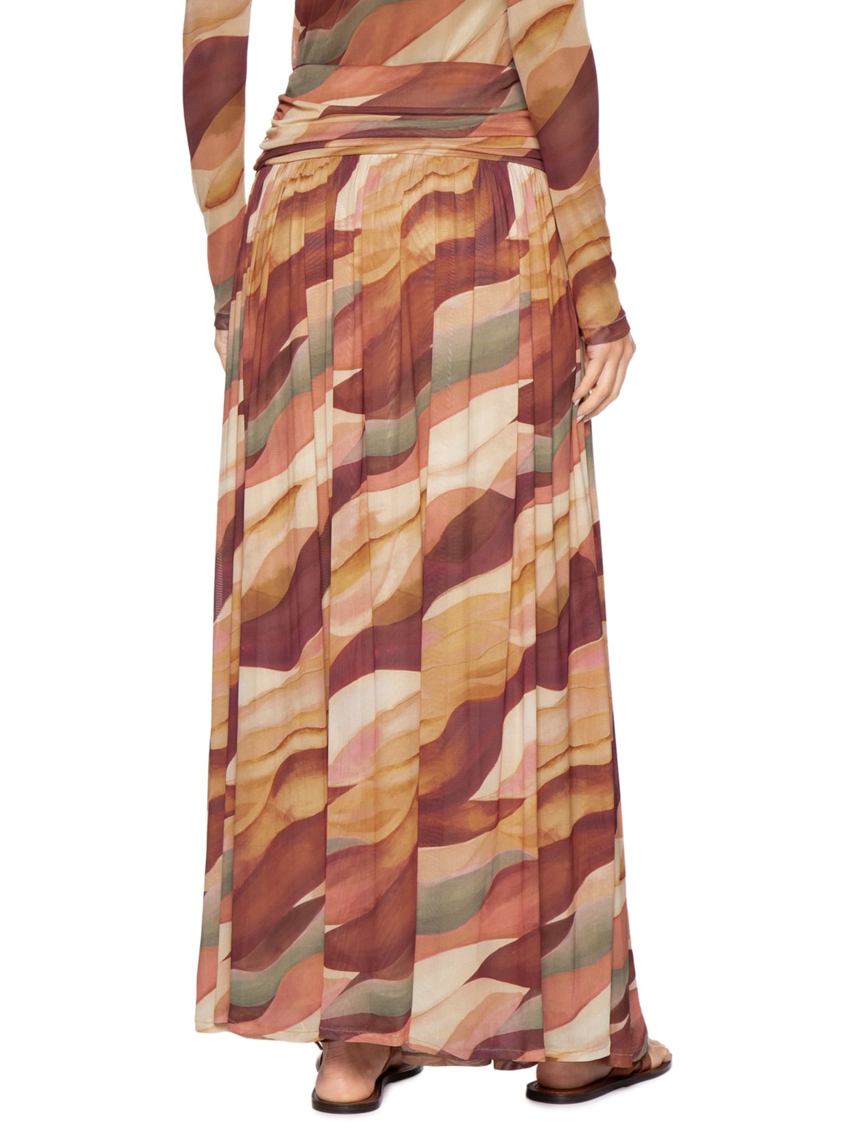 Saia Tule Estampa Dunas – Rosa Dress To