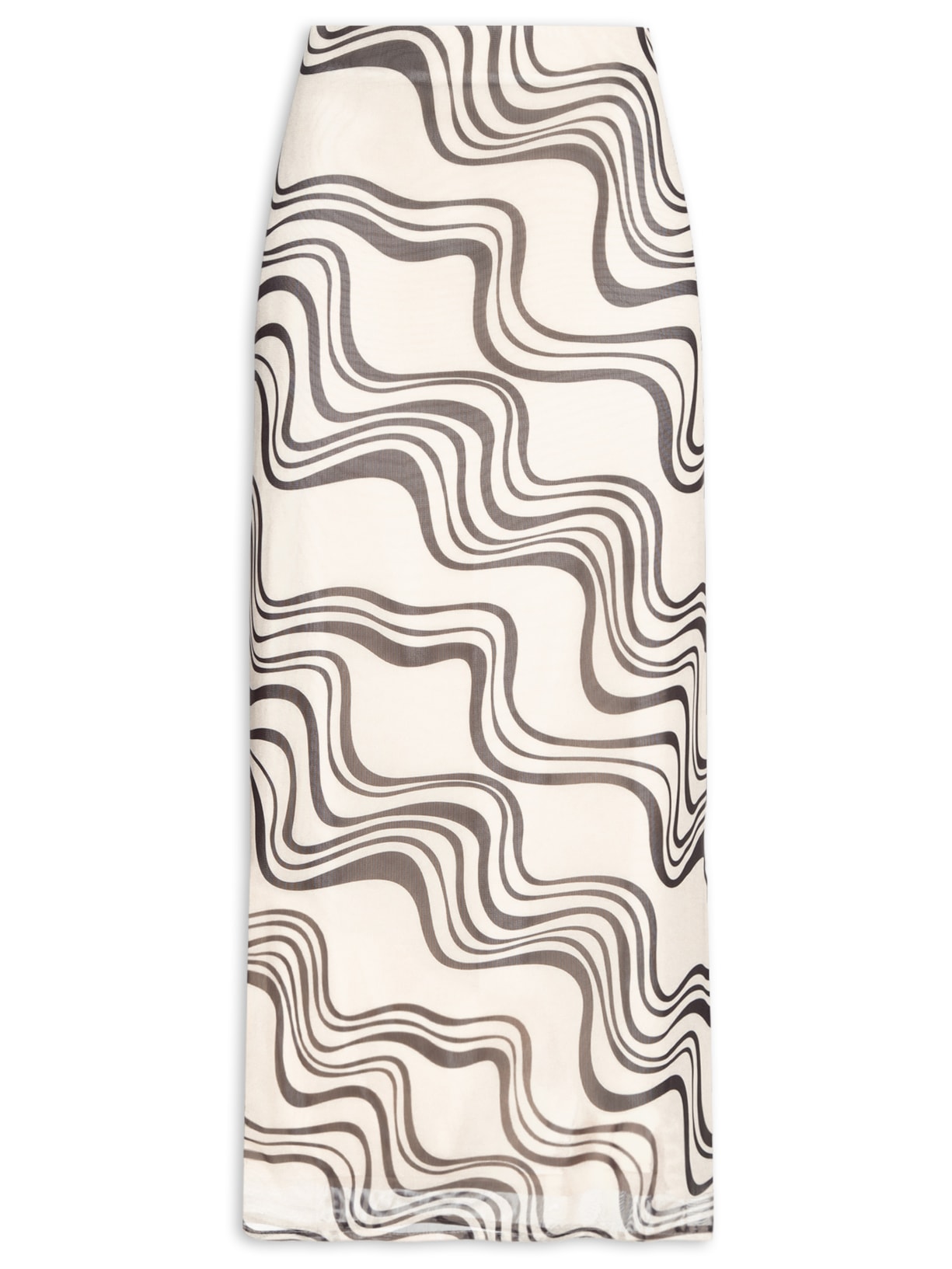 Saia Tule Estampa Fluir - Branco