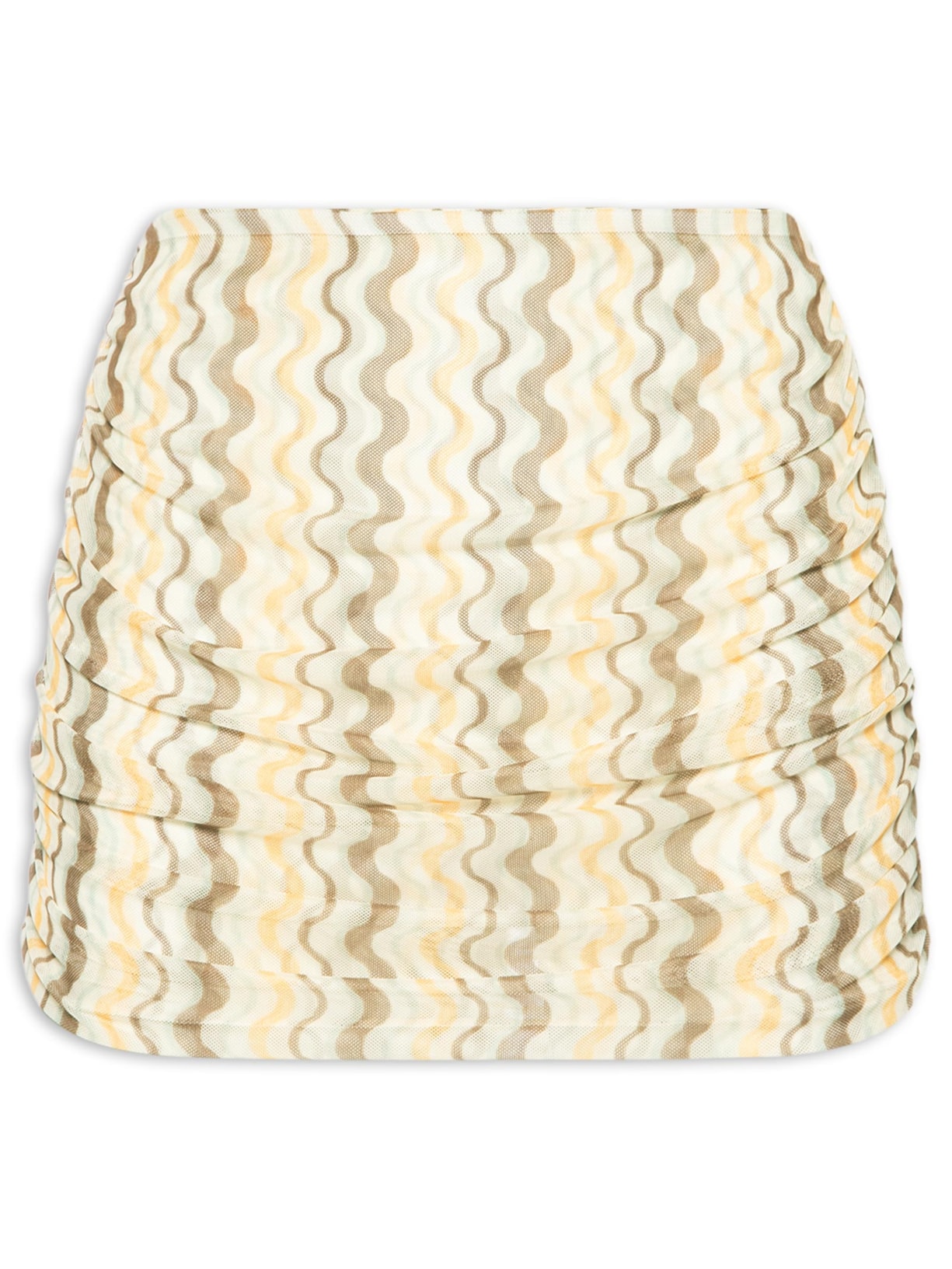 Saia Tule Estampada Wavez Laura - Bege