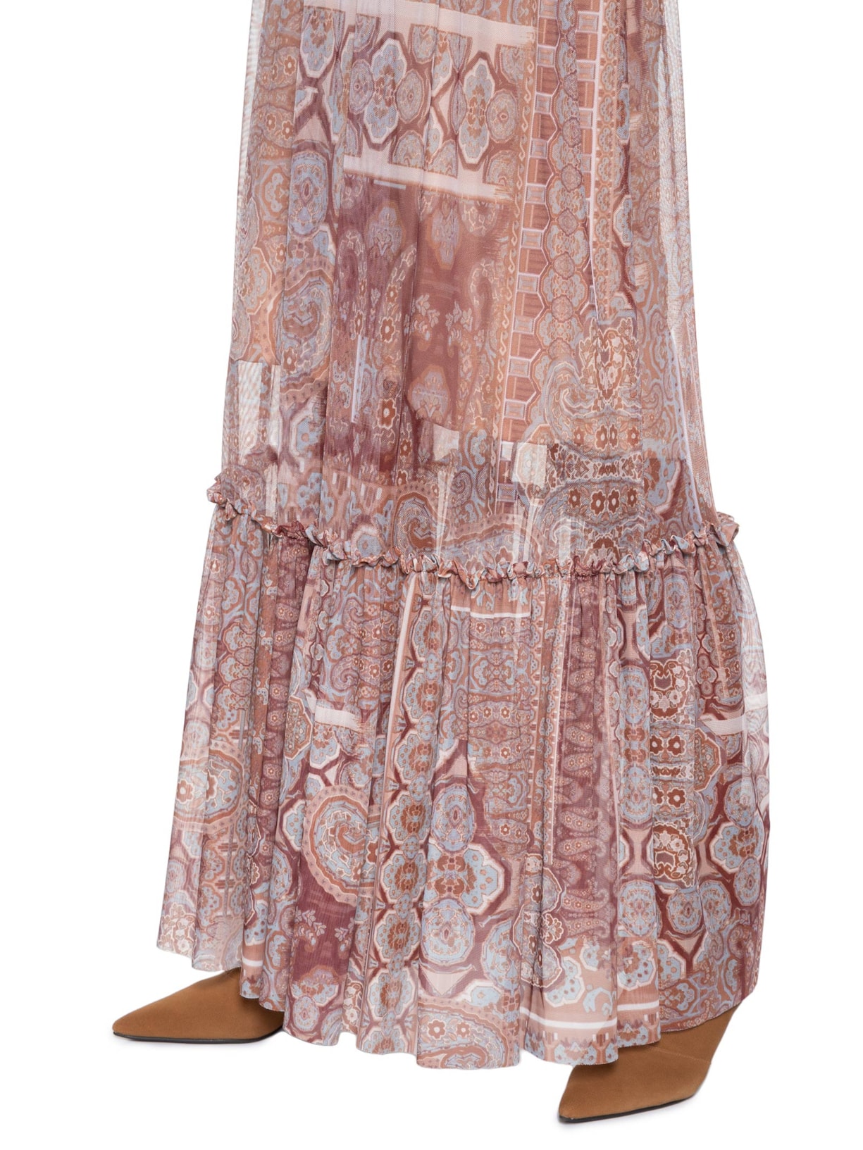 Saia Tule Paisley Marrom Le Lis