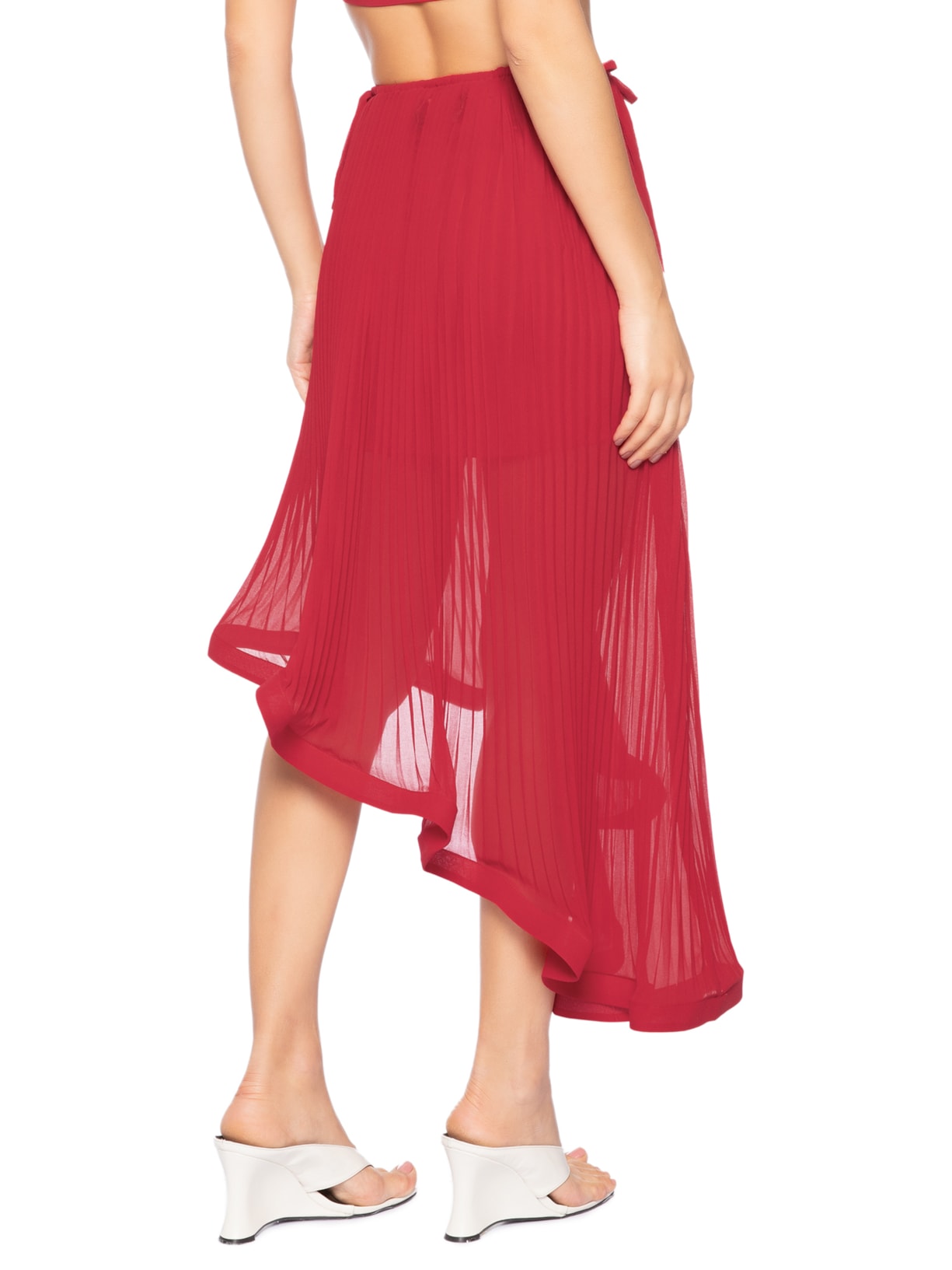 Saia Veggie Assimétrica Vermelho Marina Bitu
