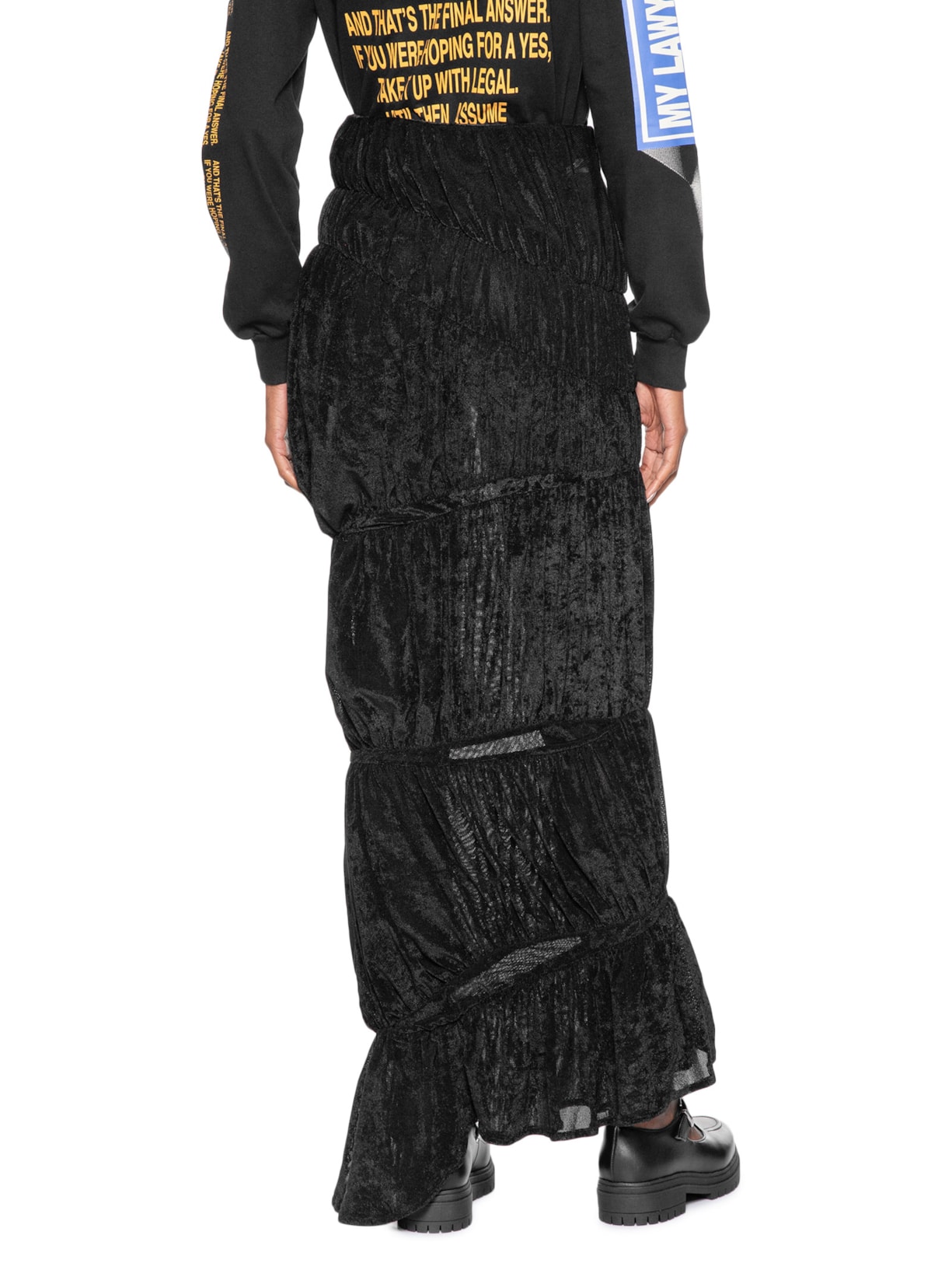 Saia Velour Preto Francesca