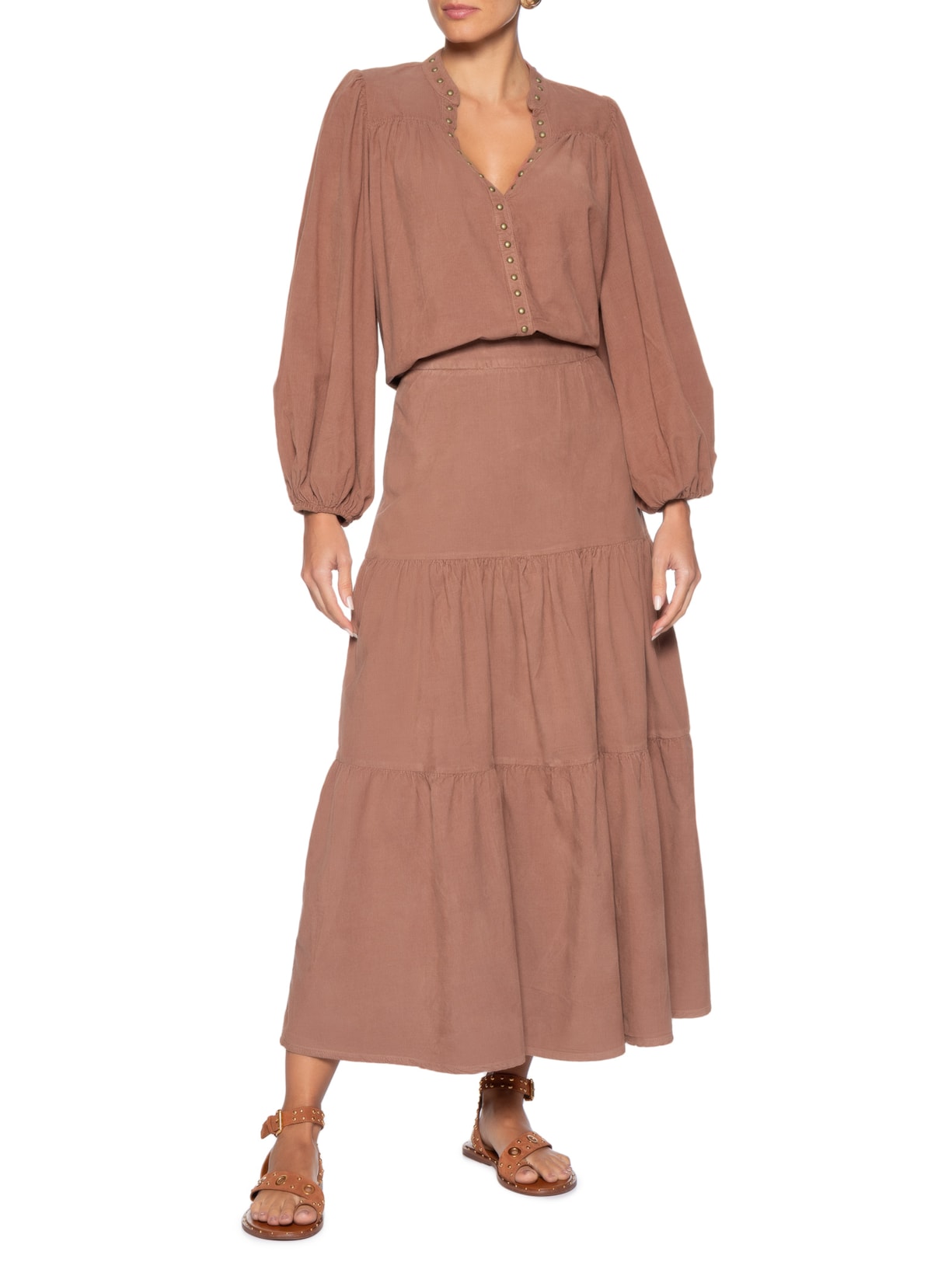 Saia Veludo Cotelê Pala – Rosa Maria Filó