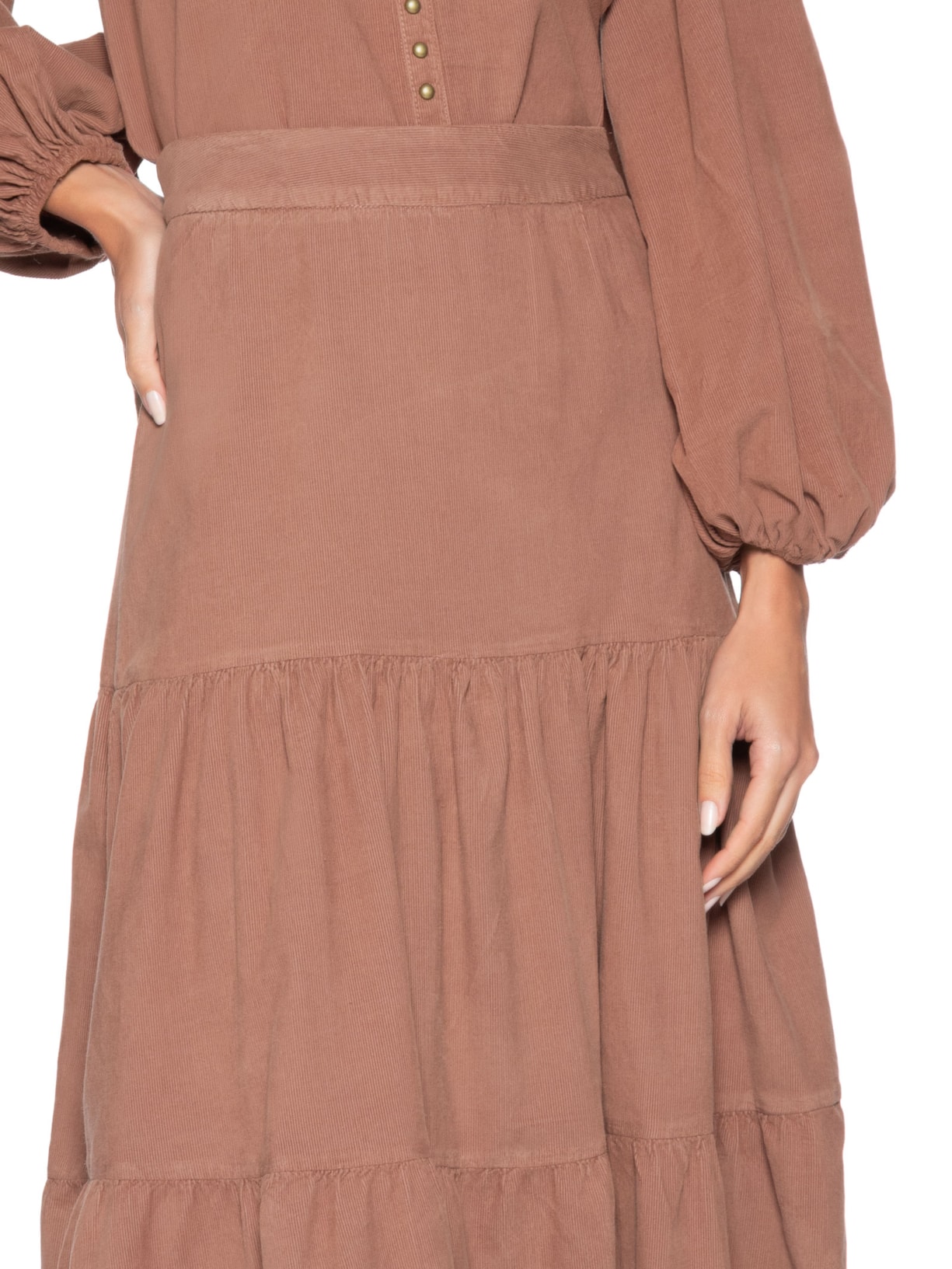 Saia Veludo Cotelê Pala – Rosa Maria Filó