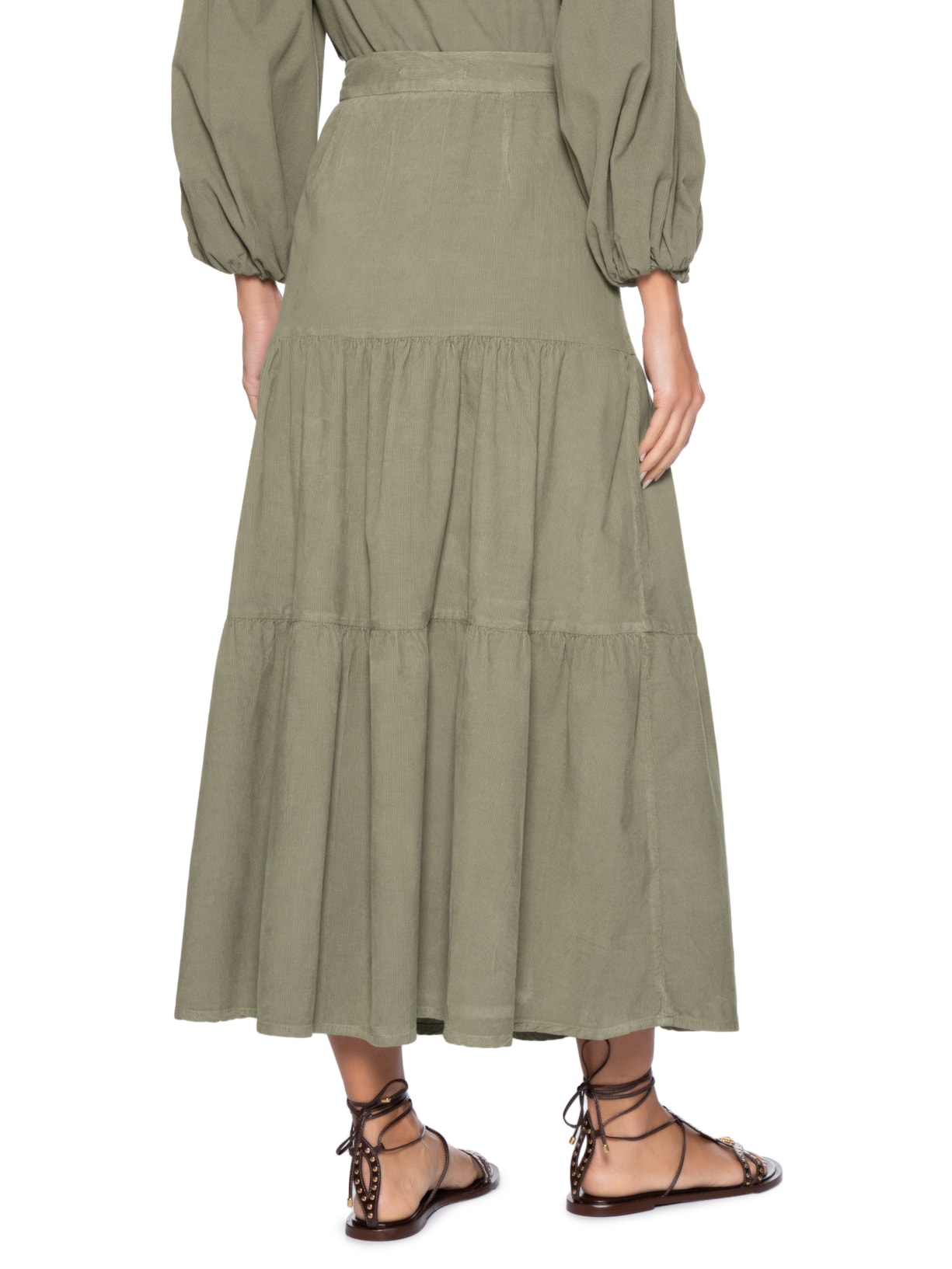 Saia Veludo Cotelê Pala – Verde Maria Filó