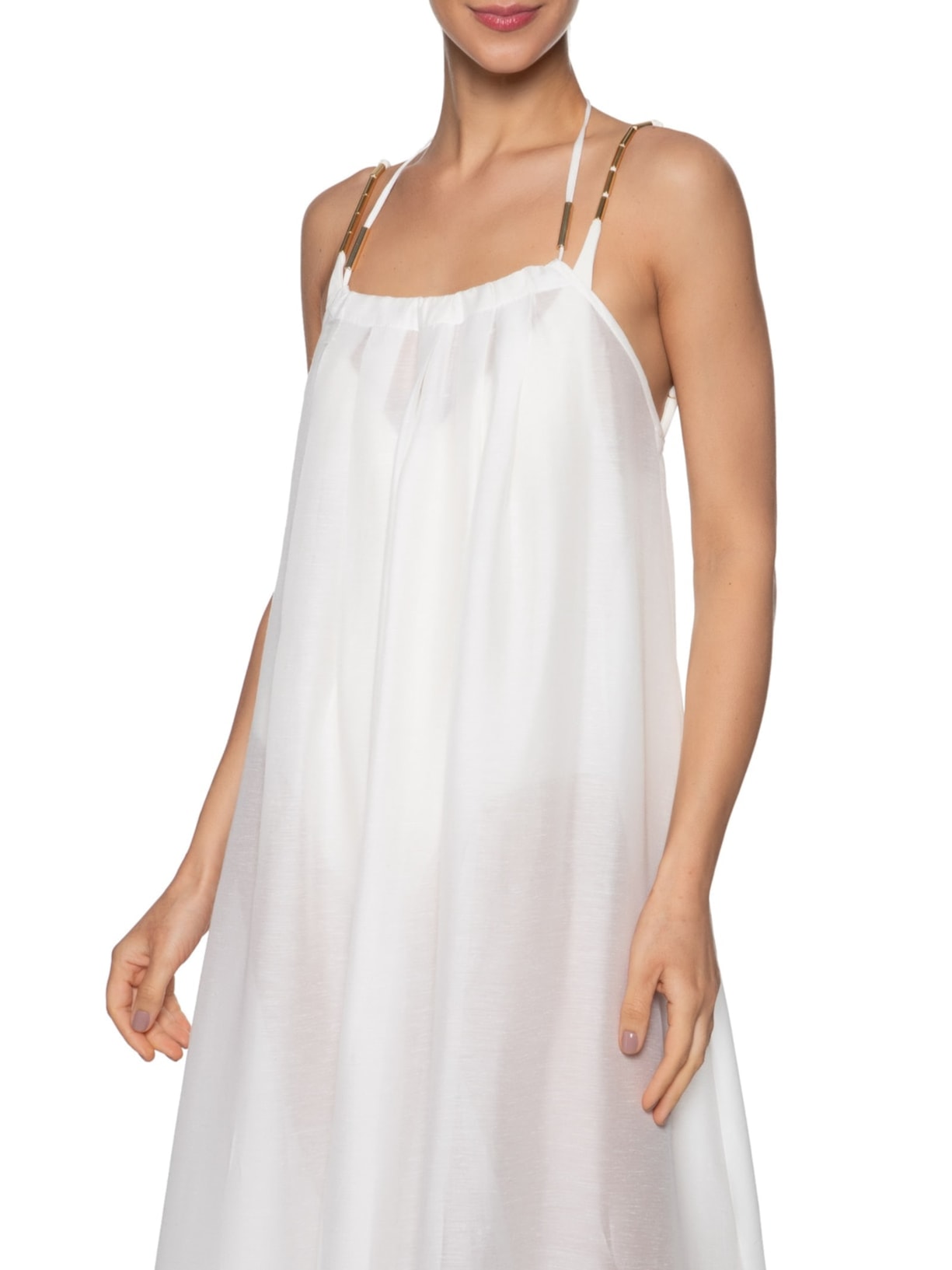 Saída De Praia Ampla Com Transpasse Branco '2Essential