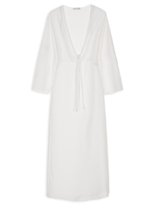 Saída De Praia Com Amarração - Off White