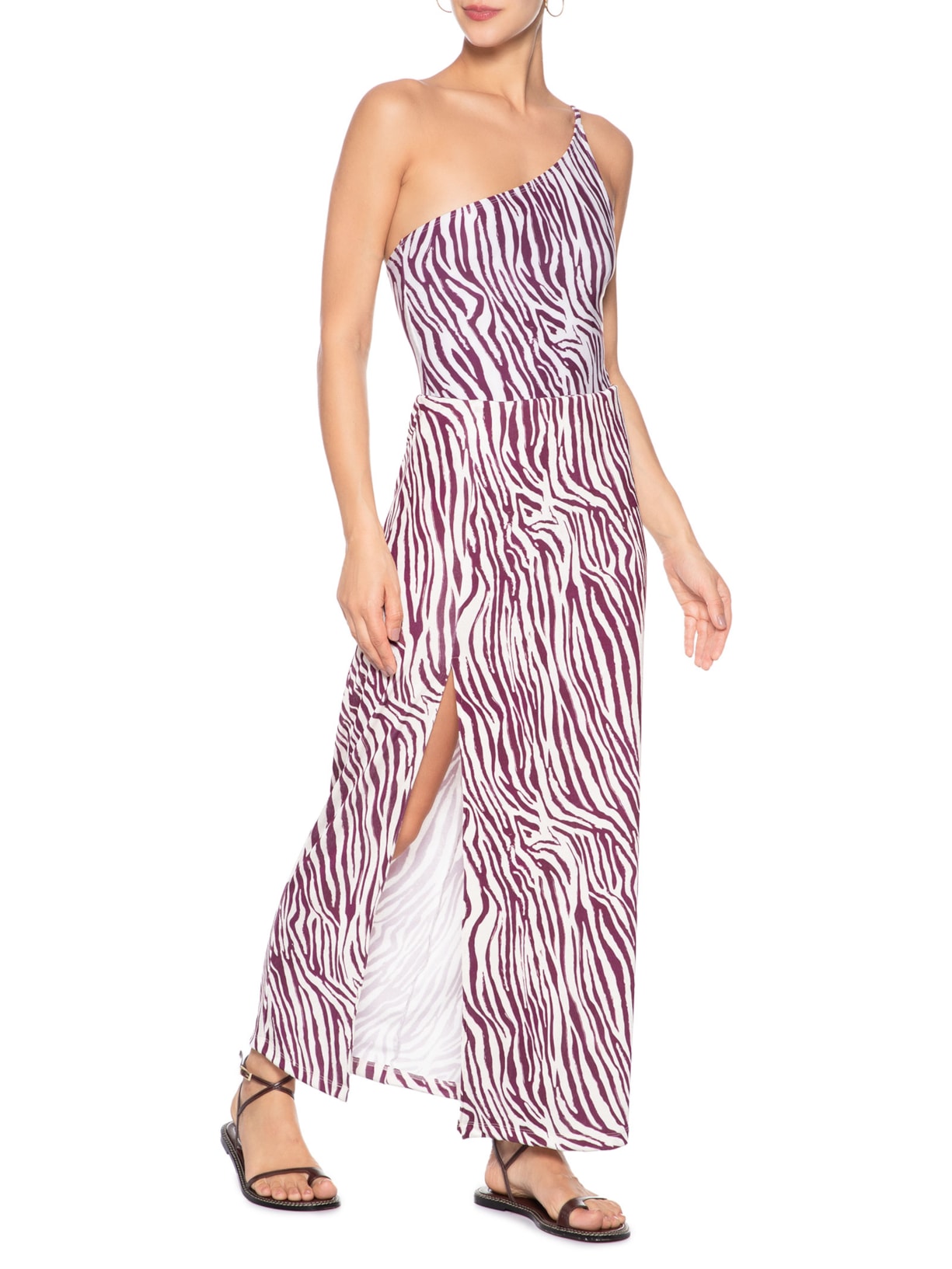 Saída De Praia Com Fenda Estampada Animal Print '2Essential