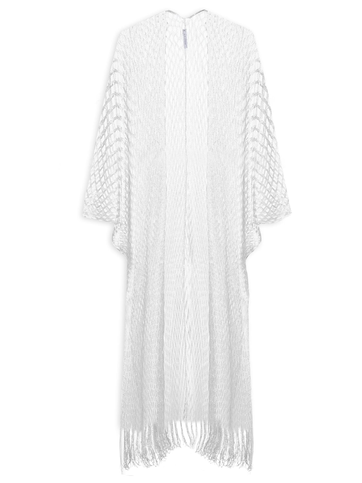 Saída De Praia Kimono Em Tricot - Branco