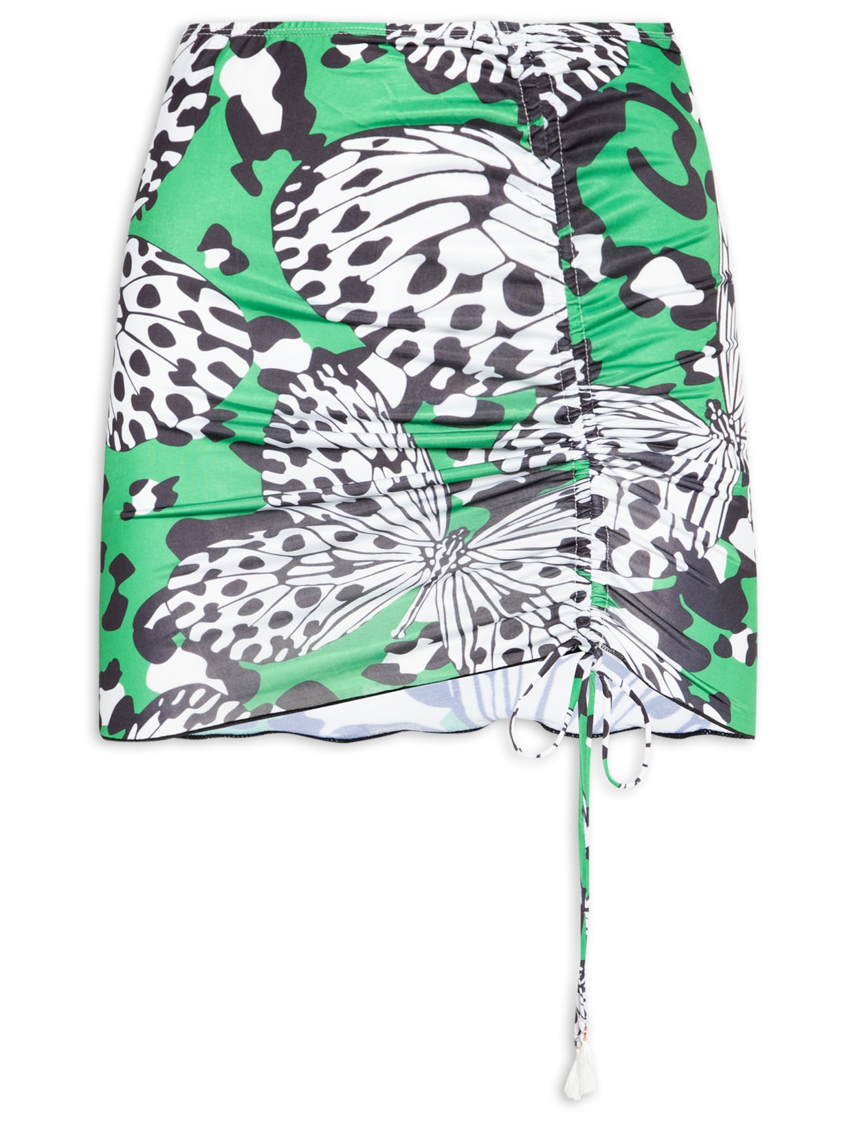 Saída De Praia Mini Saia Com Amarração - Verde