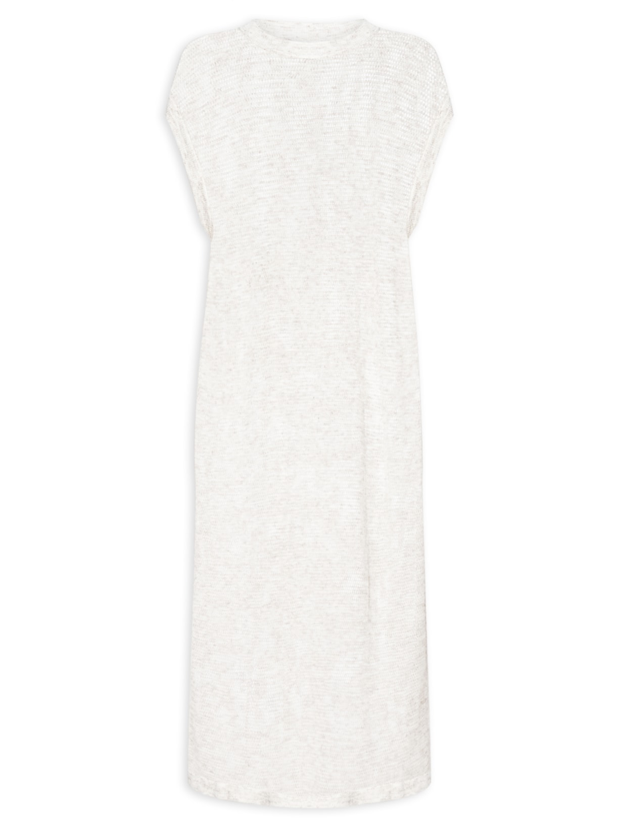 Saída De Praia Reta Tricot - Bege