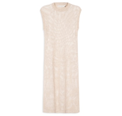 Saída De Praia Reta Tricot - Bege