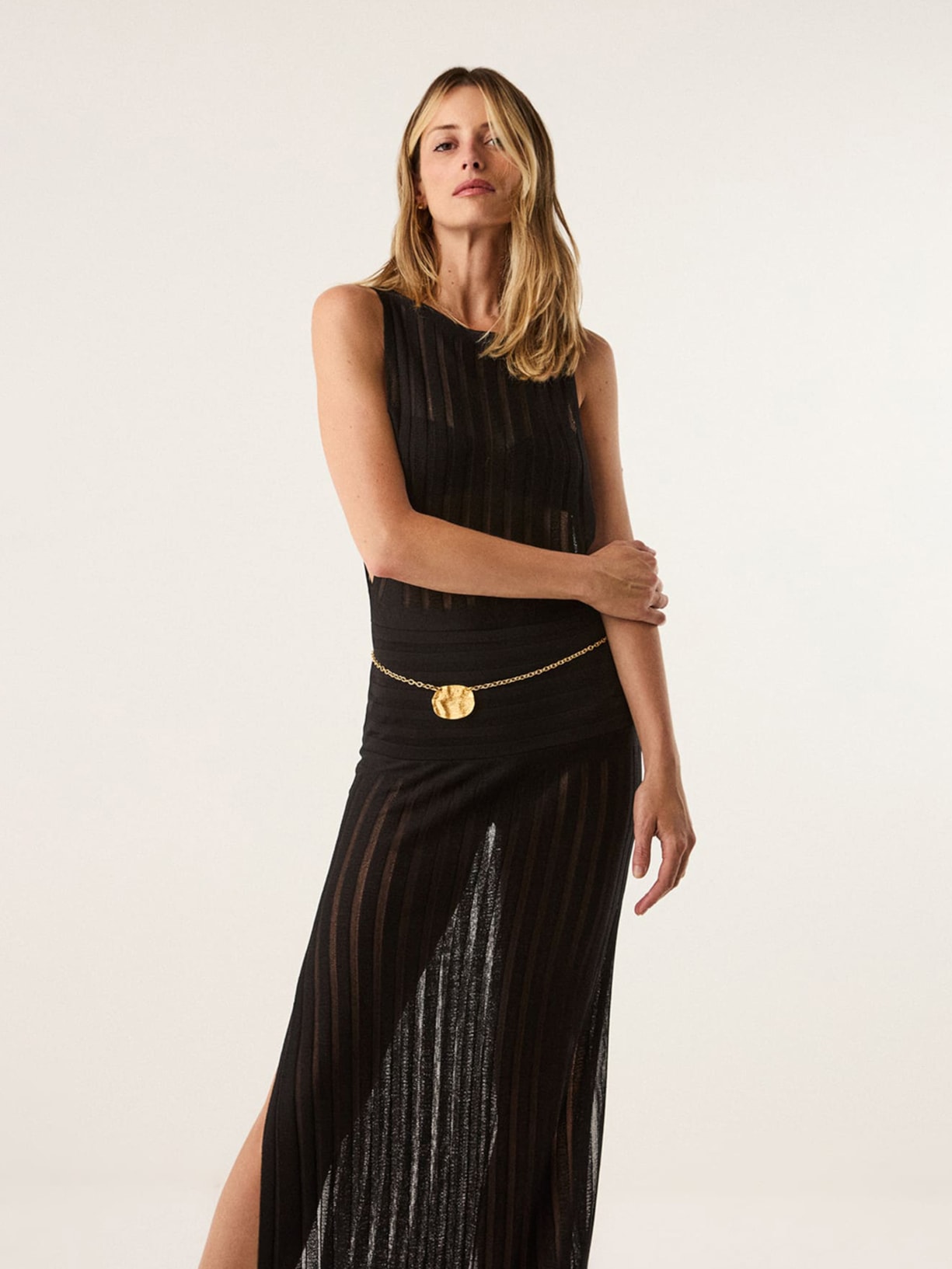 Saída Feminina Longa Estela Tricot – Preto Vix