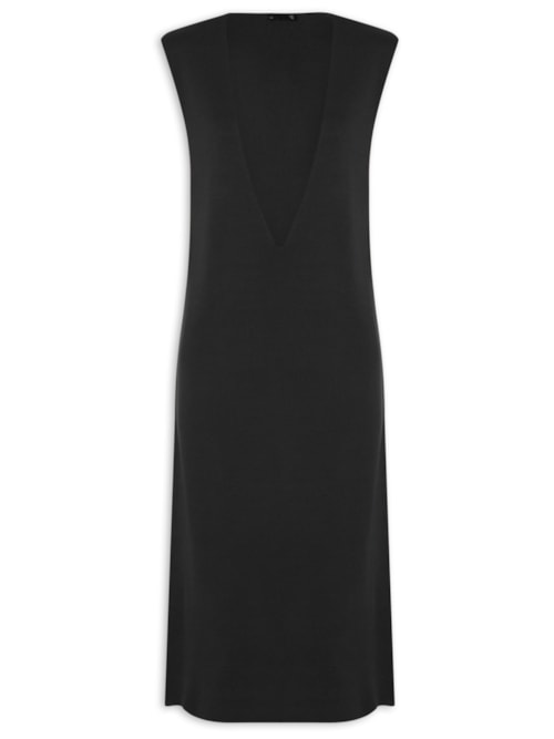 Salopete Midi Em Tricot - Preto