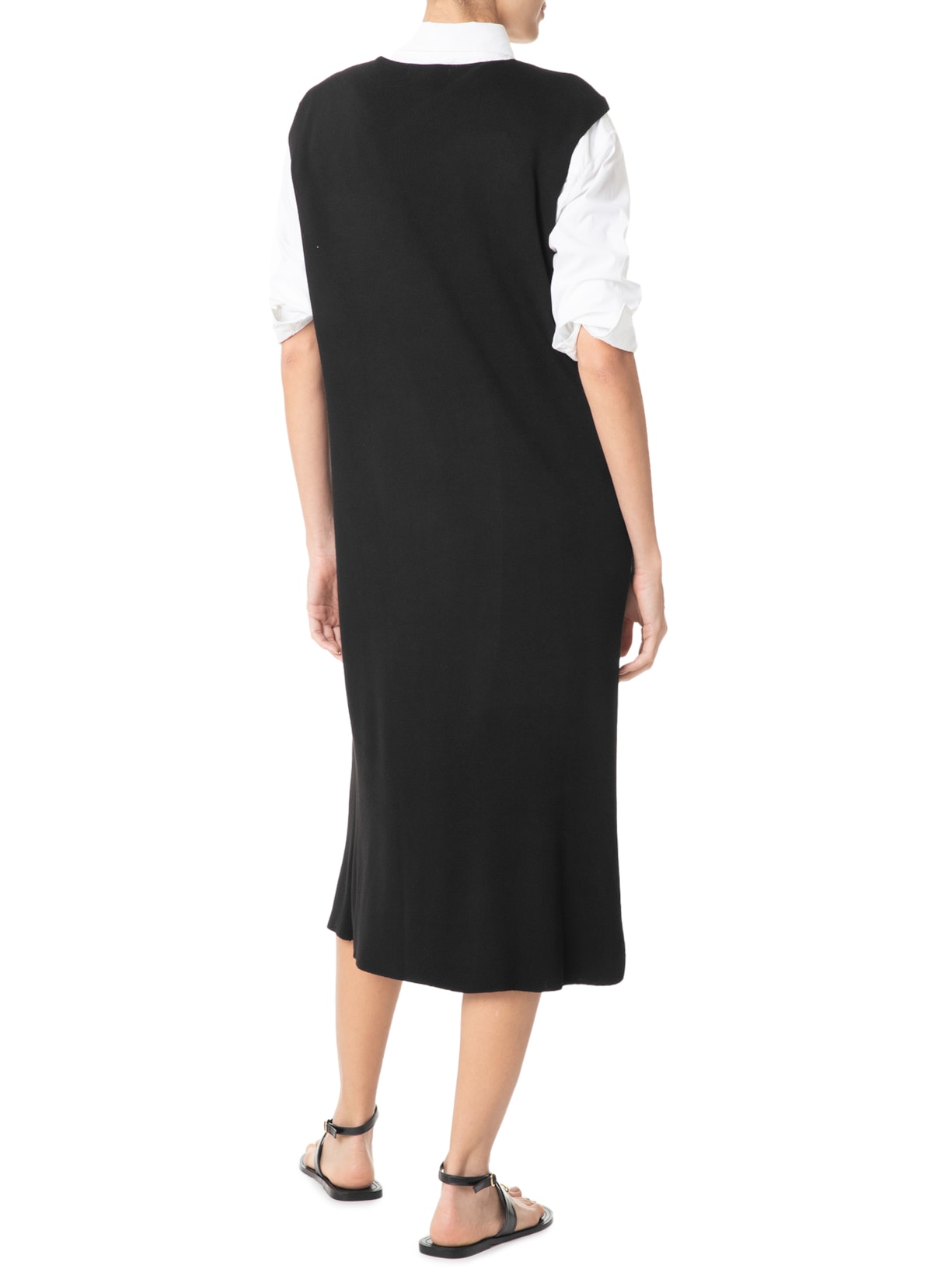 Salopete Midi Em Tricot Preto '2Essential