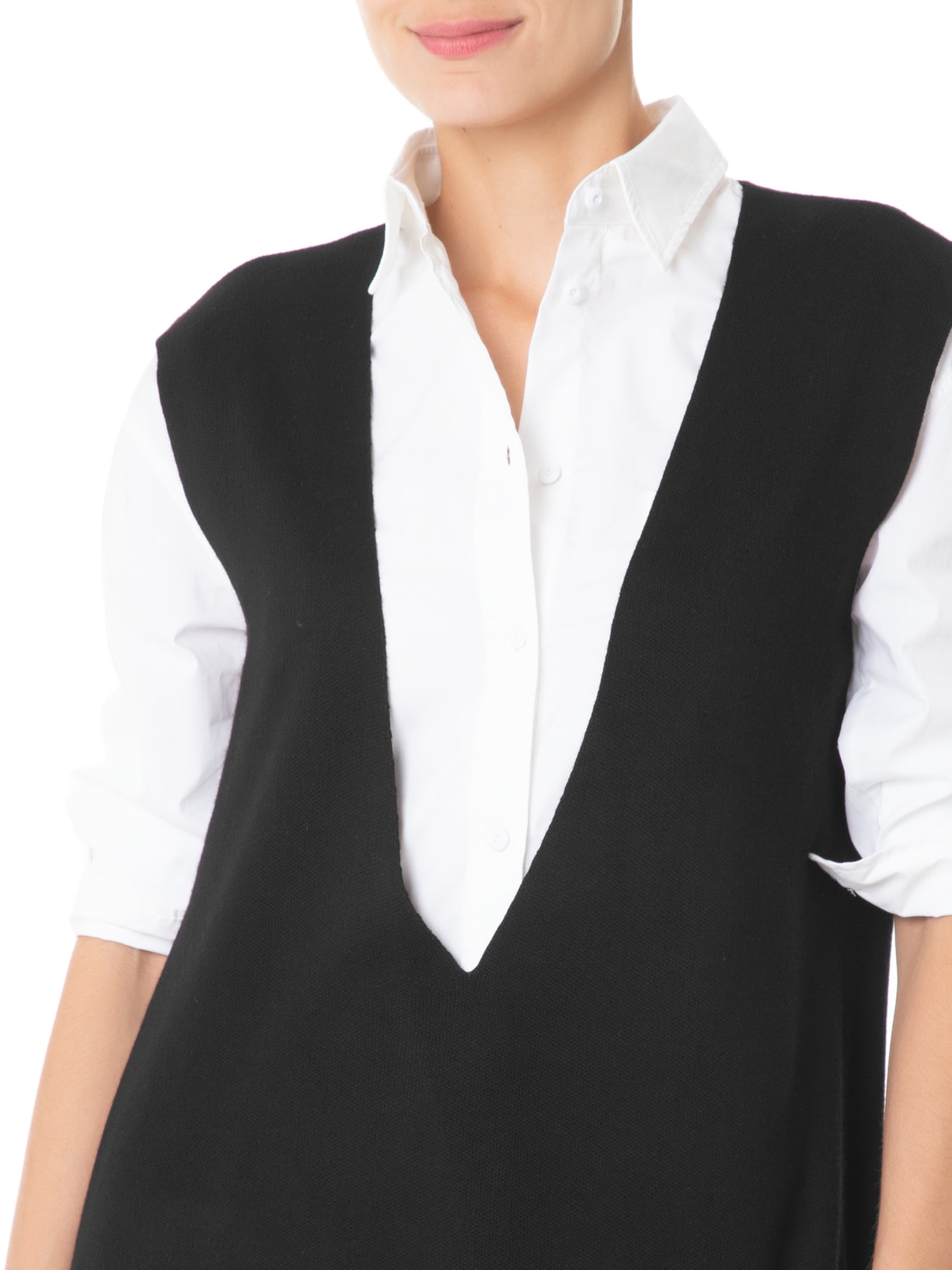 Salopete Midi Em Tricot Preto '2Essential