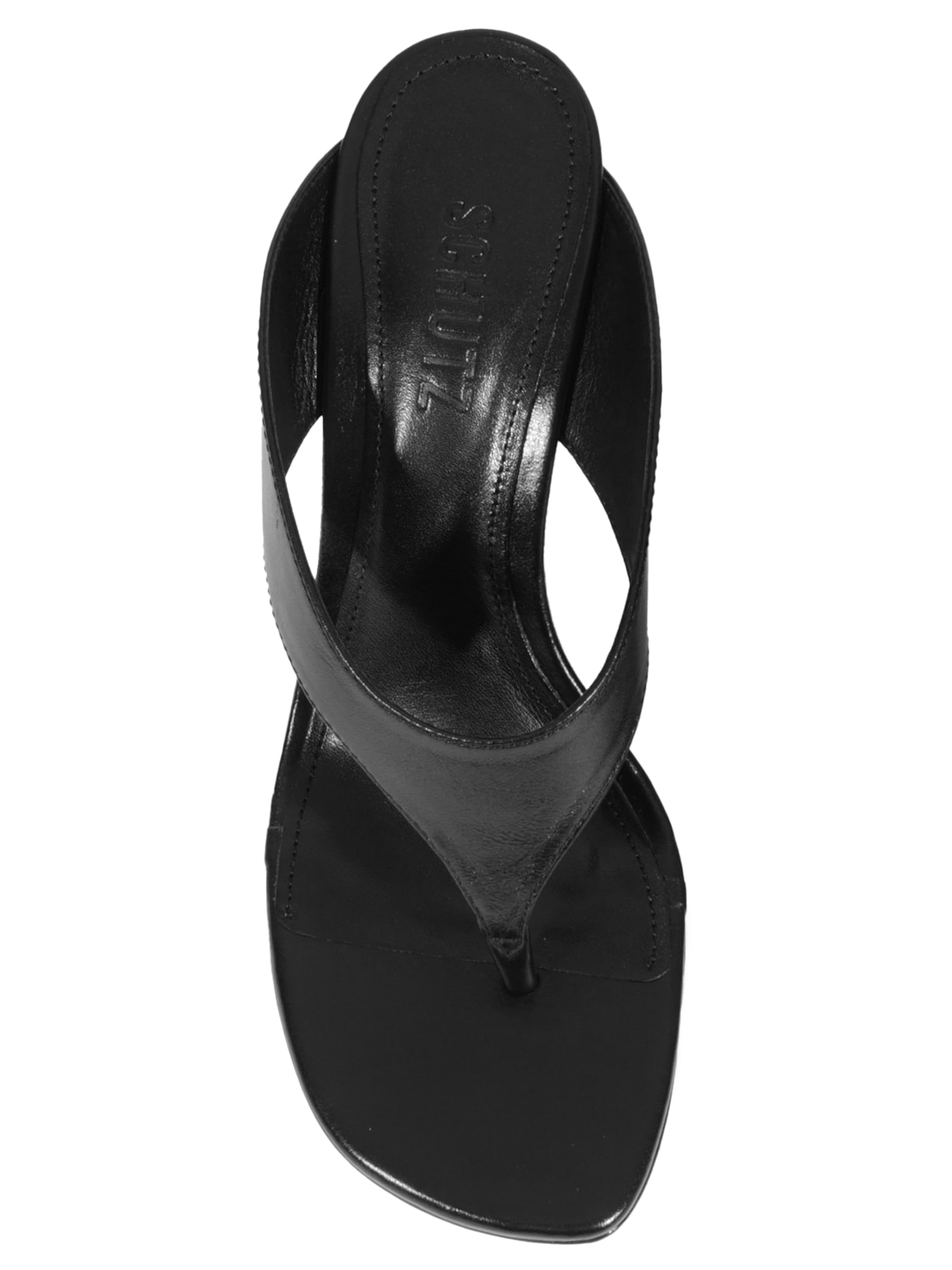 Sandália Anabela Maya Couro Preta Schutz