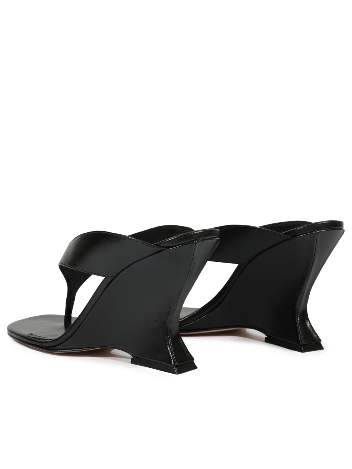 Sandália Anabela Maya Couro Preta Schutz