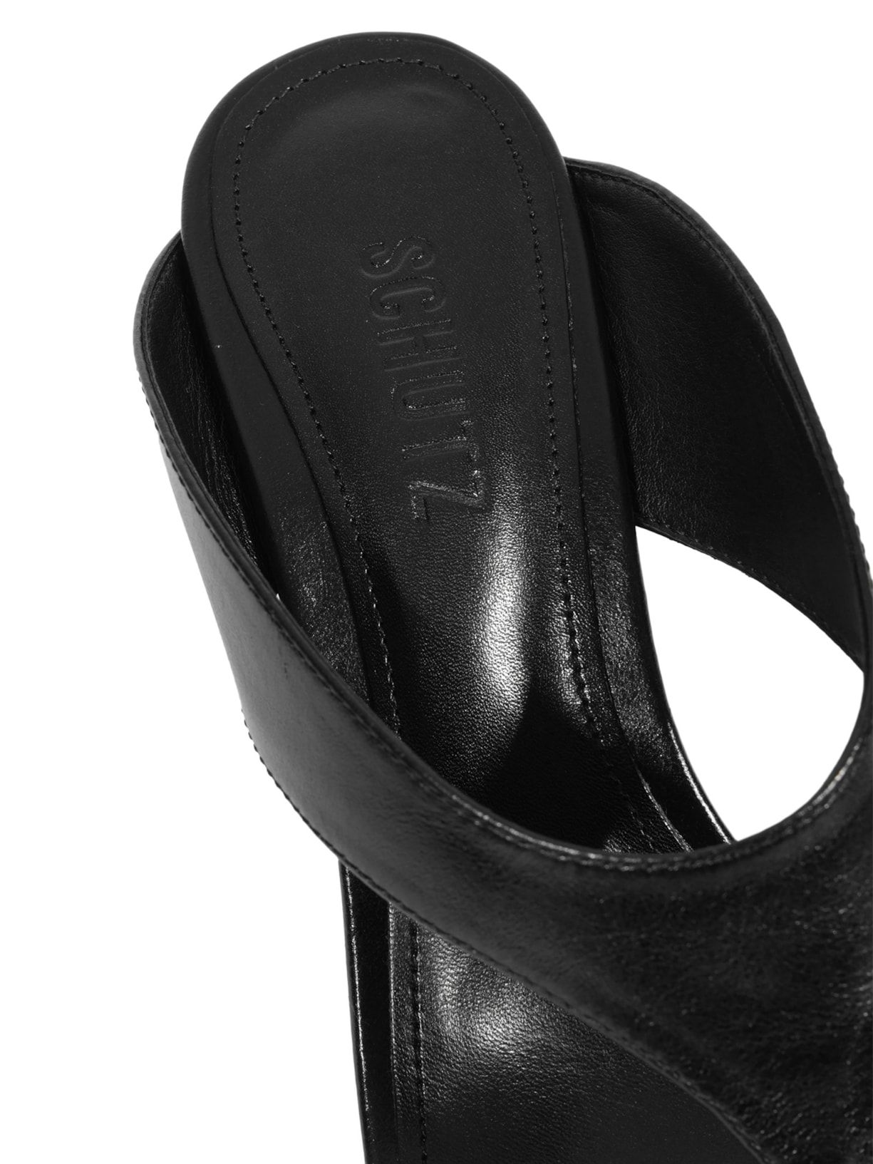 Sandália Anabela Maya Couro Preta Schutz