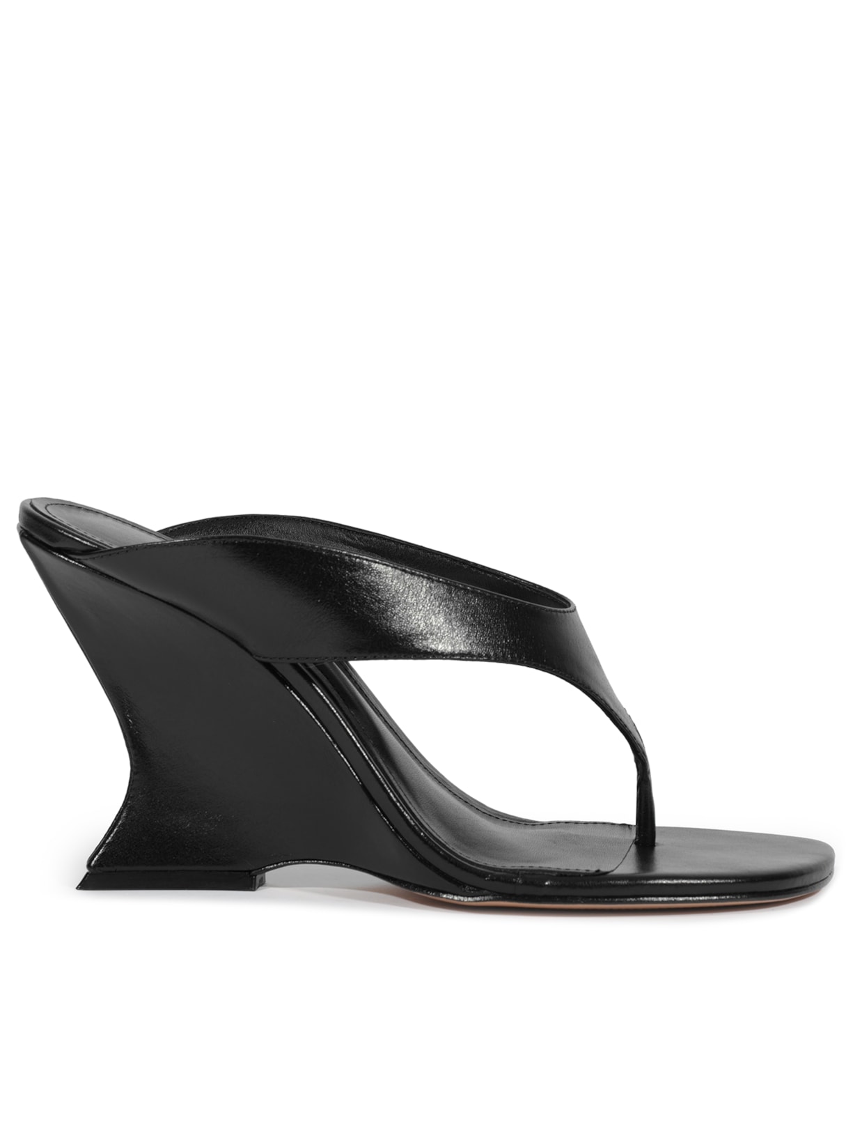 Sandália Anabela Maya Couro Preta Schutz