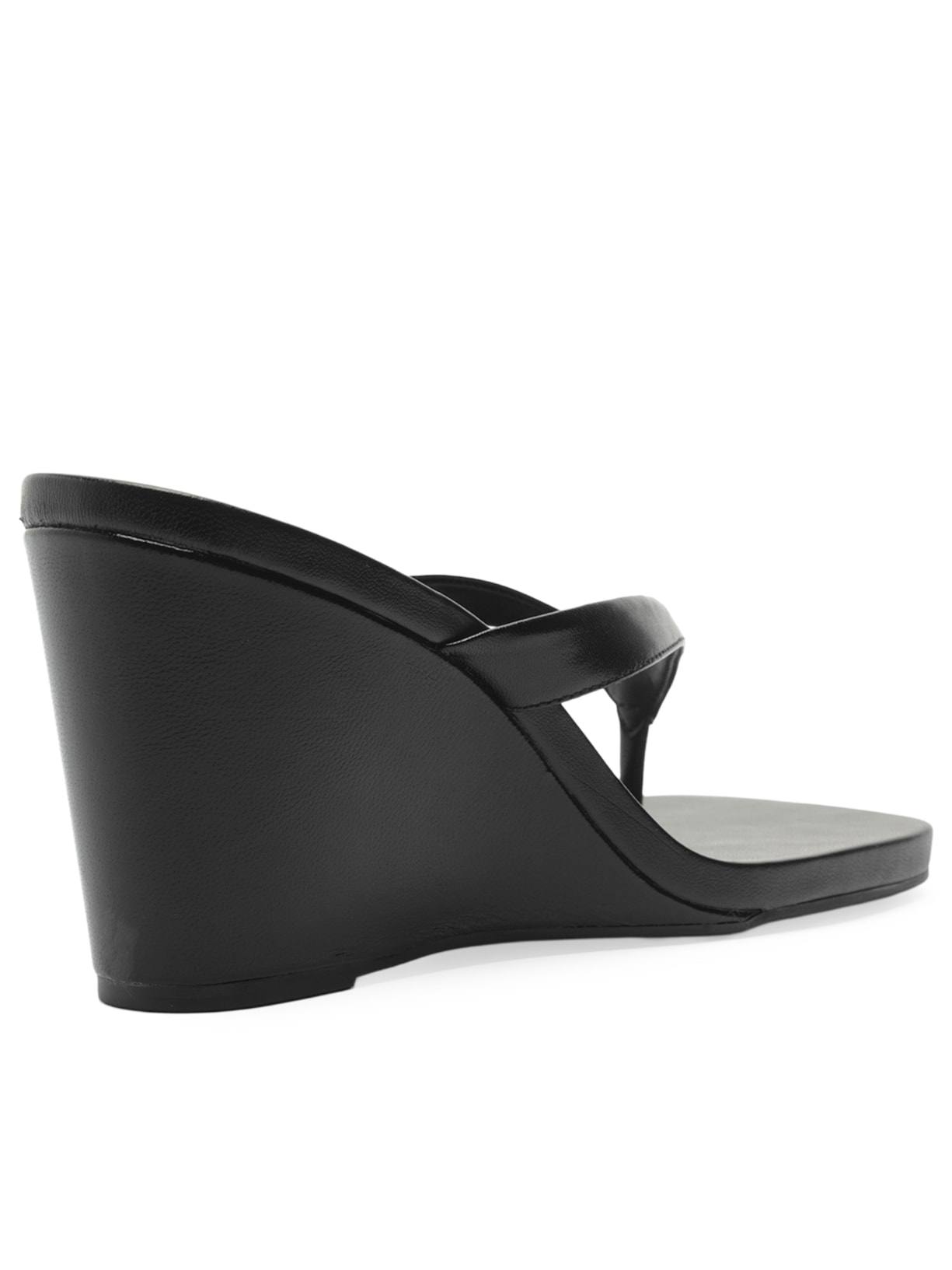 Sandália Anabela Tiras Thong Preto Arezzo