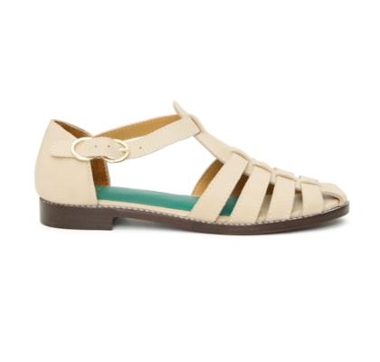 Sandália Couro Fisherman Riviera Vanilla
