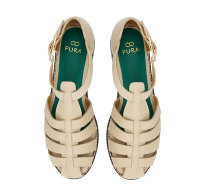 Sandália Couro Fisherman Riviera Vanilla