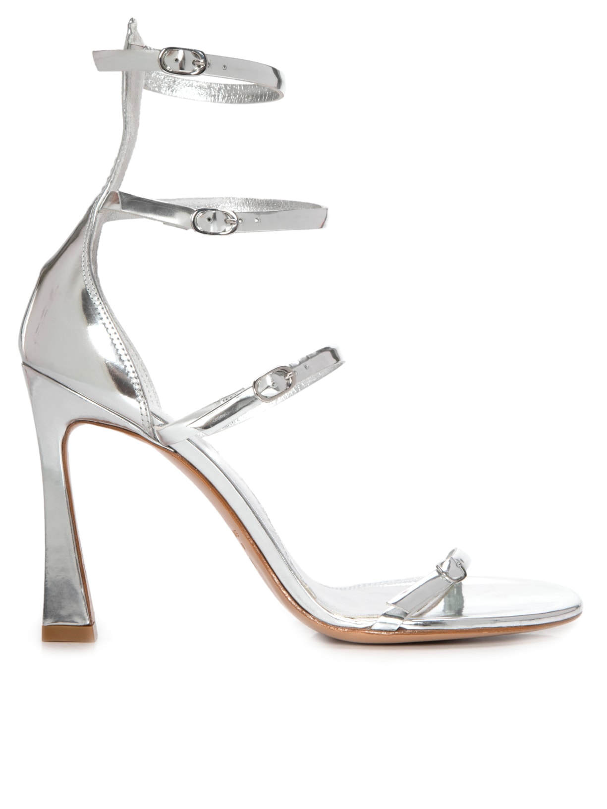 Sandália De Couro Tiras E Fivela - Prata