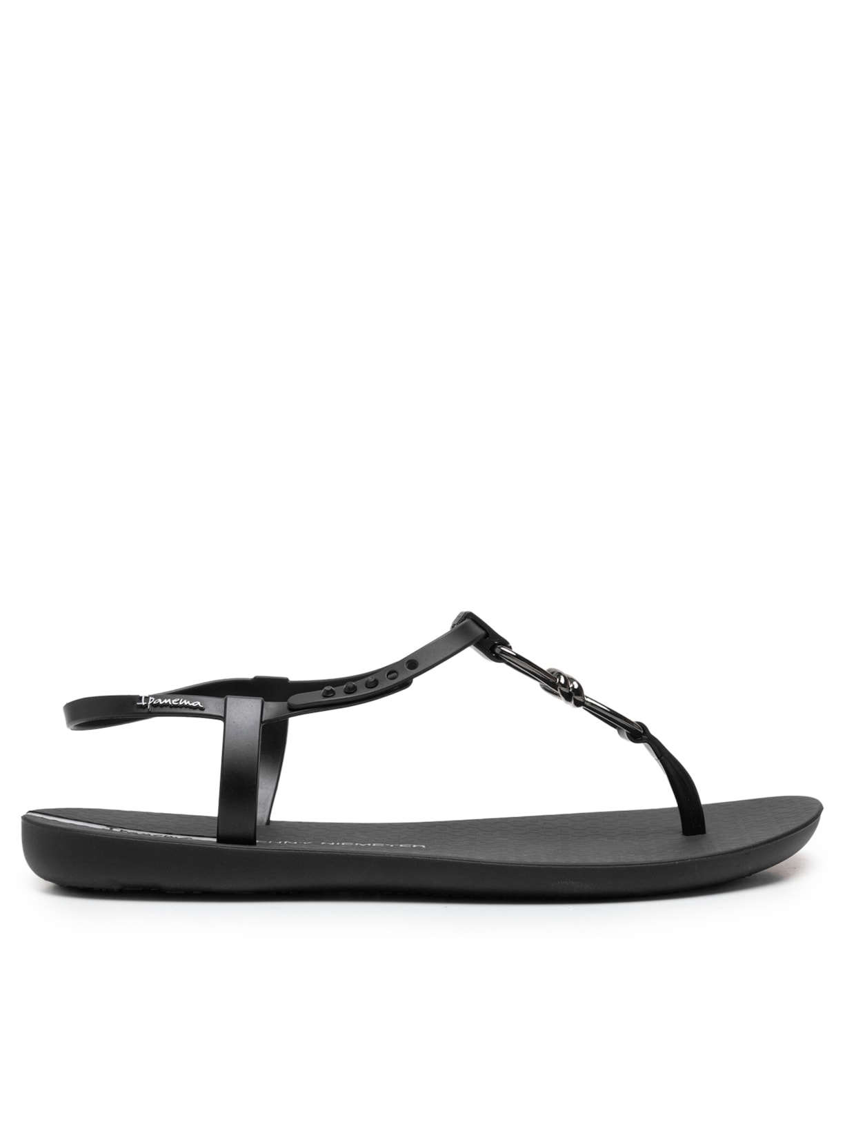 Sandália Enfeite com Nó - Preto