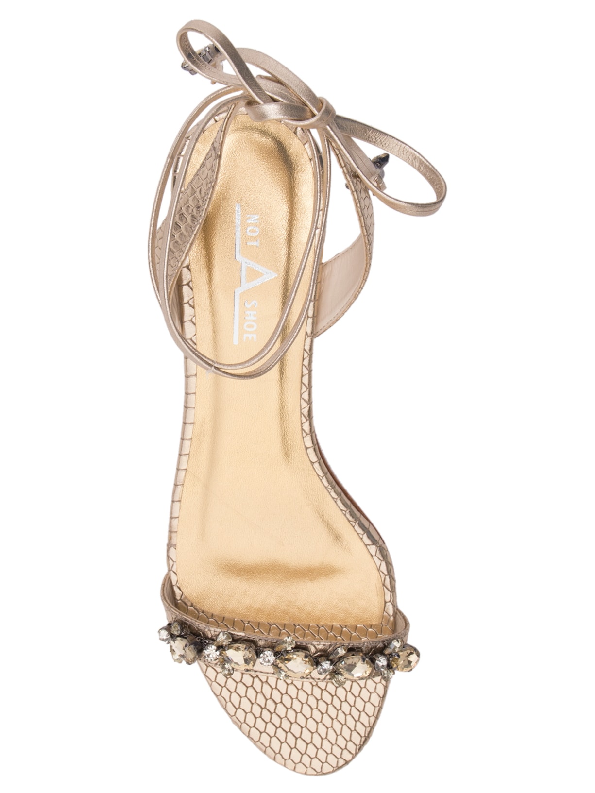 Sandália Feminina Abelha Champgne Dourado Not A Shoe