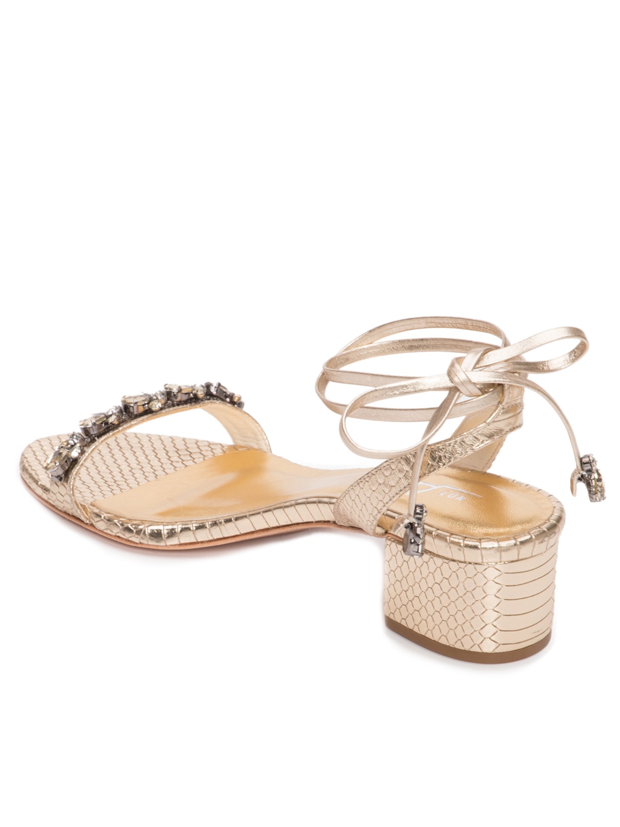 Sandália Feminina Abelha Champgne Dourado Not A Shoe
