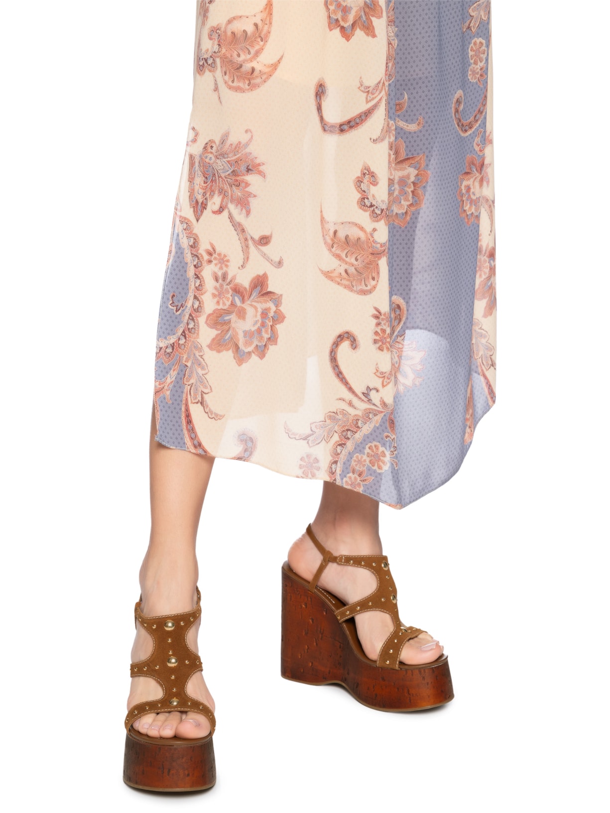 Sandália Feminina Acamurçada Plataforma Recortada Marrom Arezzo