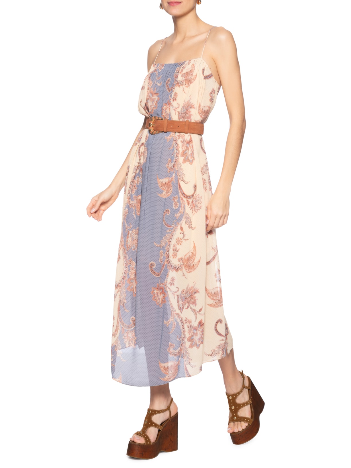 Sandália Feminina Acamurçada Plataforma Recortada Marrom Arezzo