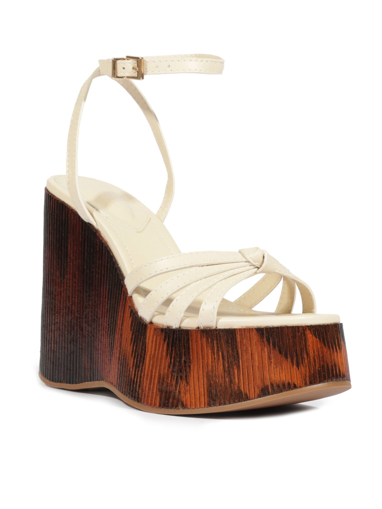 Sandália Feminina Anabela Branco Schutz + Nati Vozza