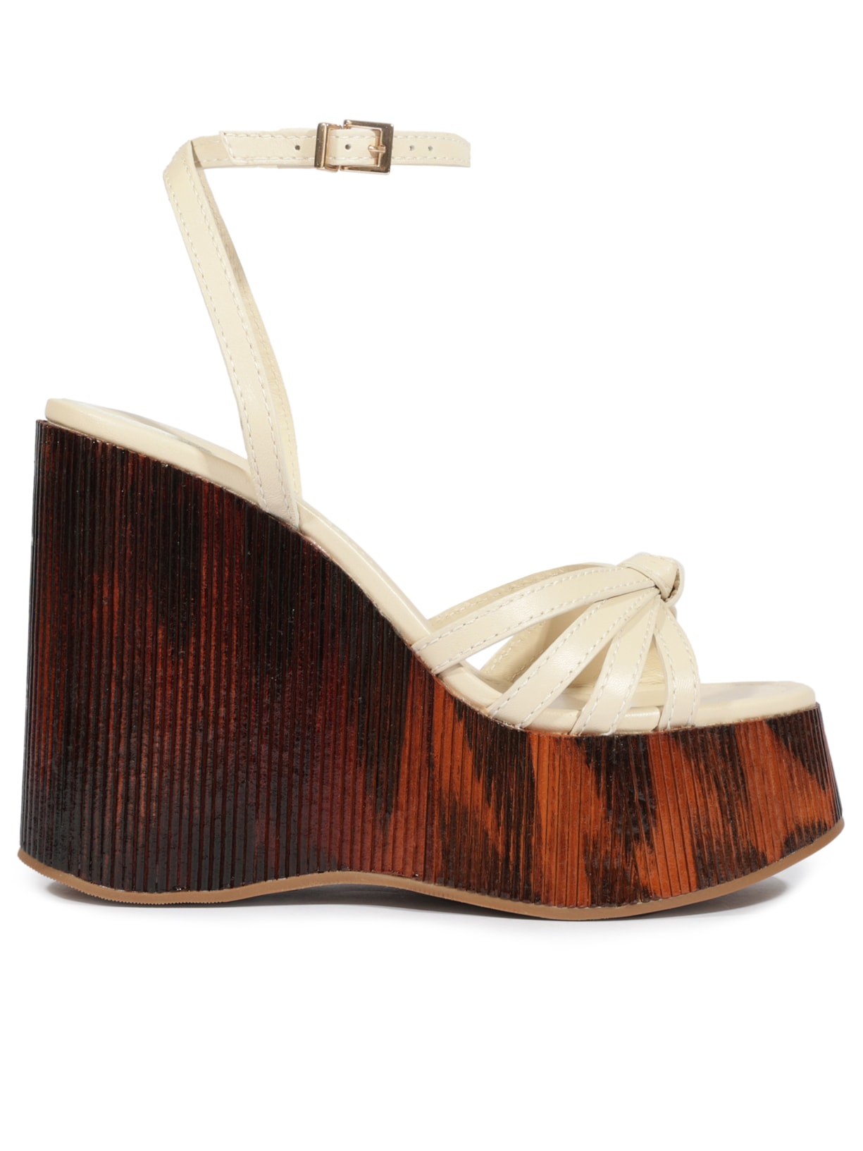 Sandália Feminina Anabela Branco Schutz + Nati Vozza