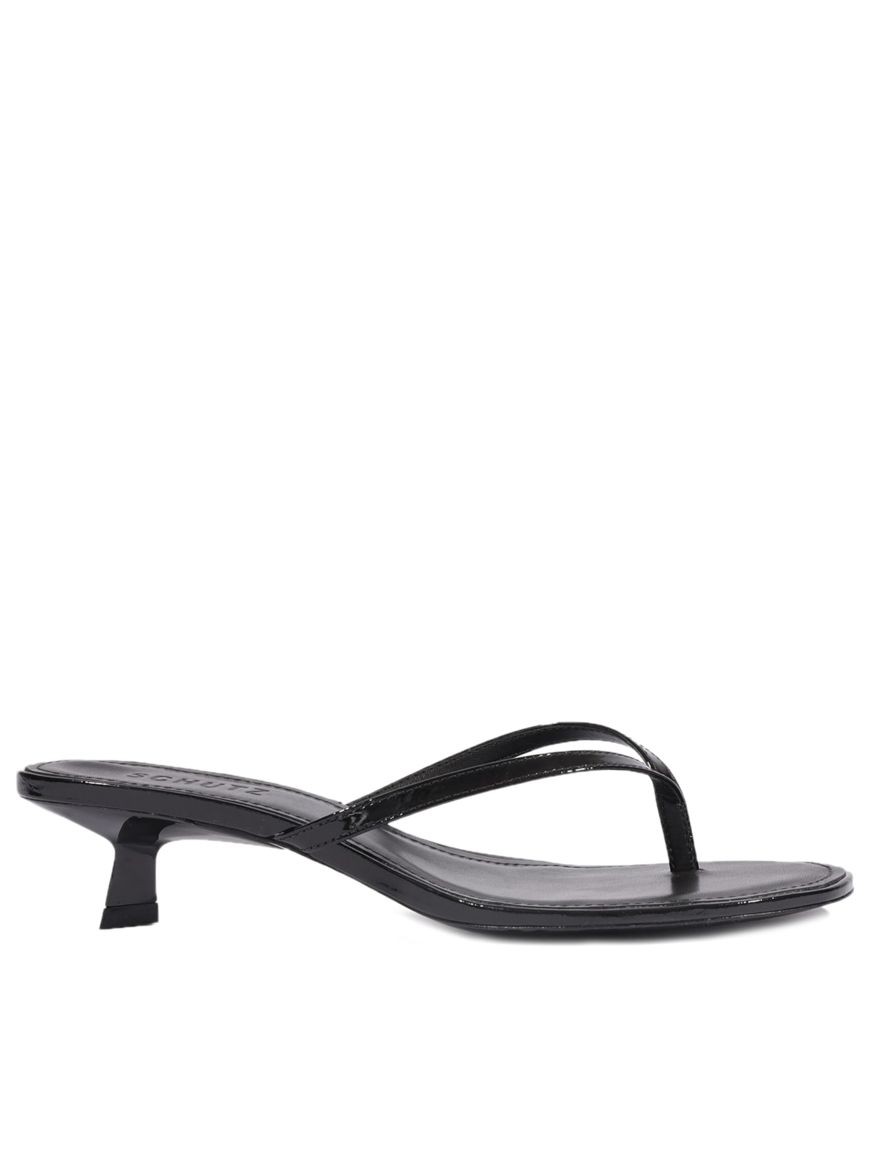 Sandália Feminina Bico Redondo Couro Preto Schutz
