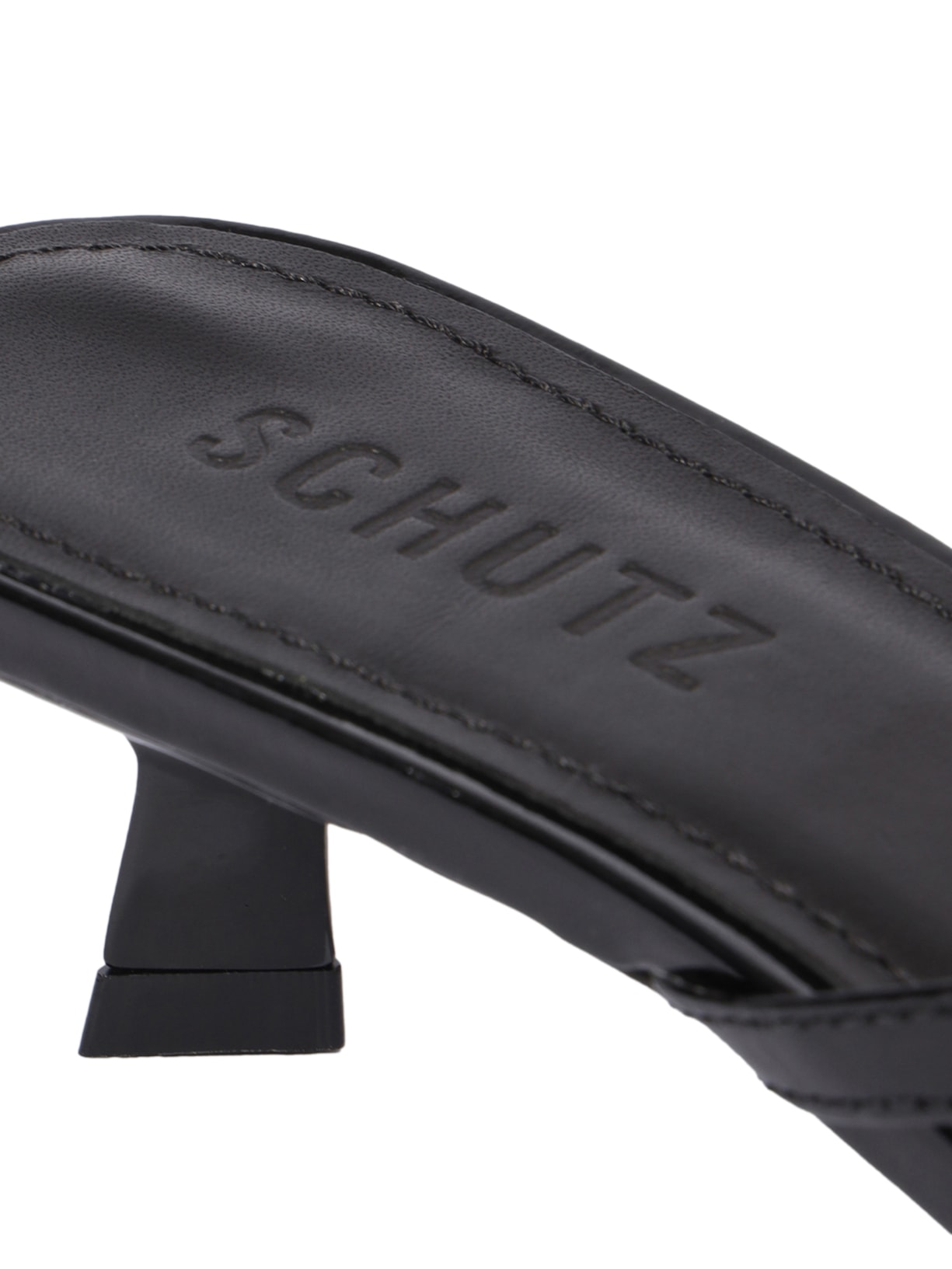 Sandália Feminina Bico Redondo Couro Preto Schutz