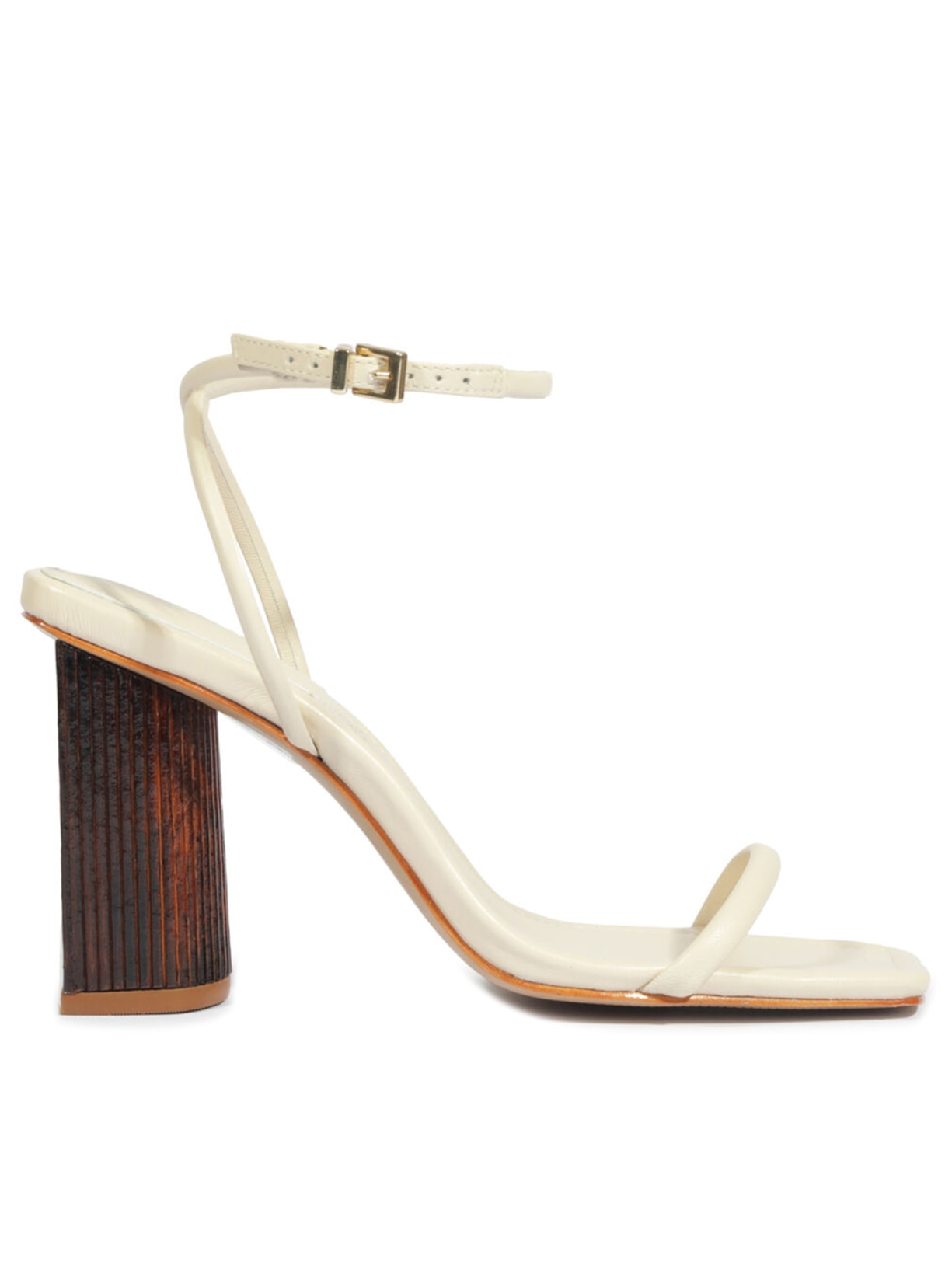 Sandália Feminina Bloco Andy Couro Branco Schutz + Nati Vozza