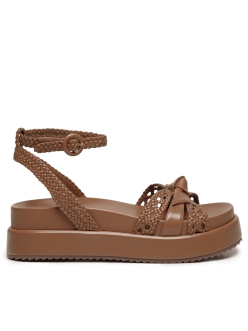 Sandália Feminina Bounce Woven - Marrom