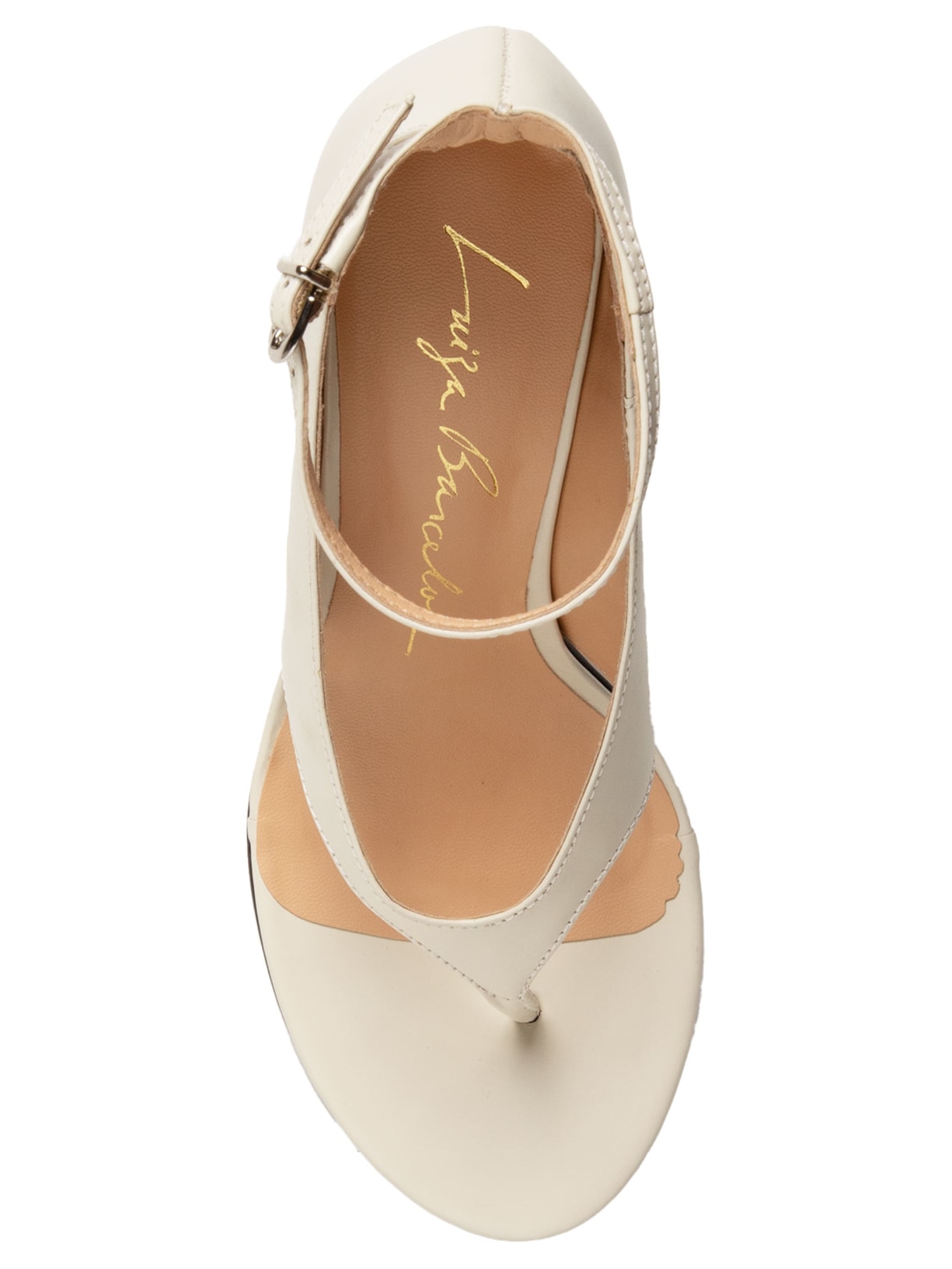 Sandália Feminina Box Leather Branco Luiza Barcelos