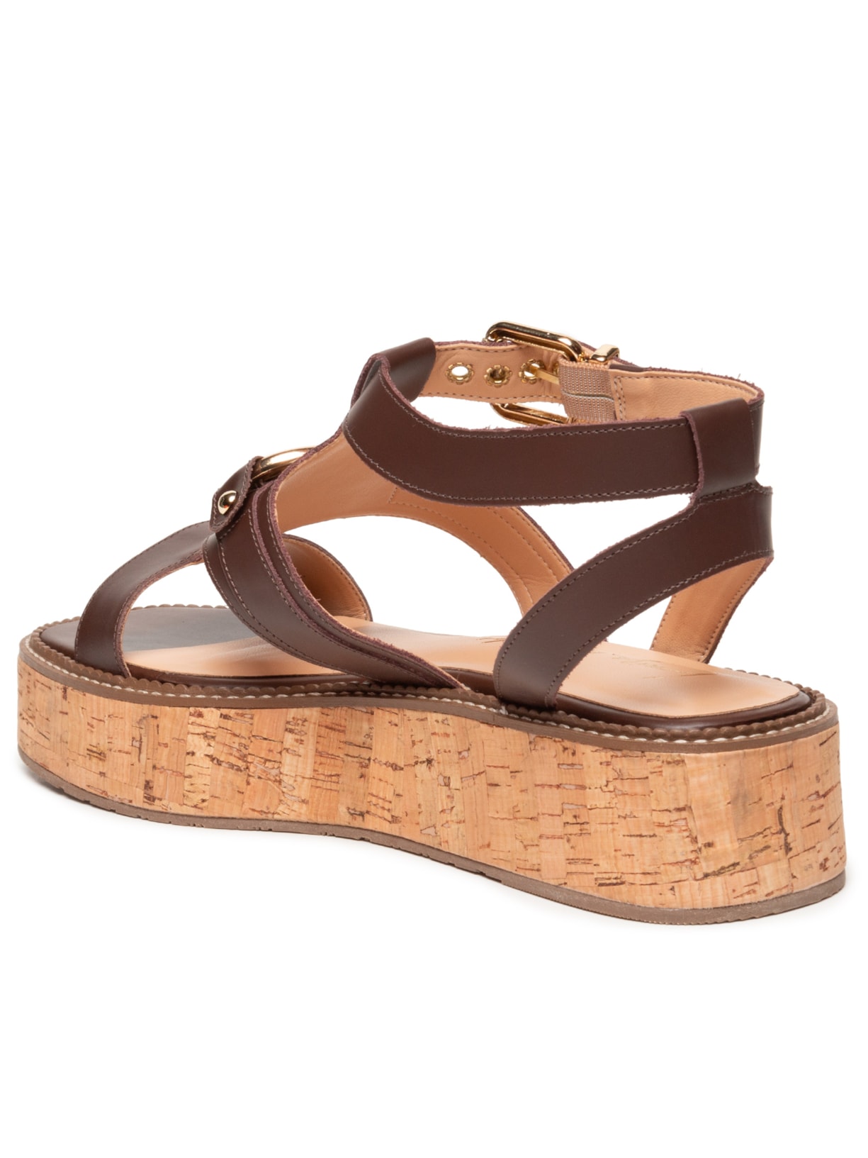 Sandália Feminina Box Leather Marrom Luiza Barcelos