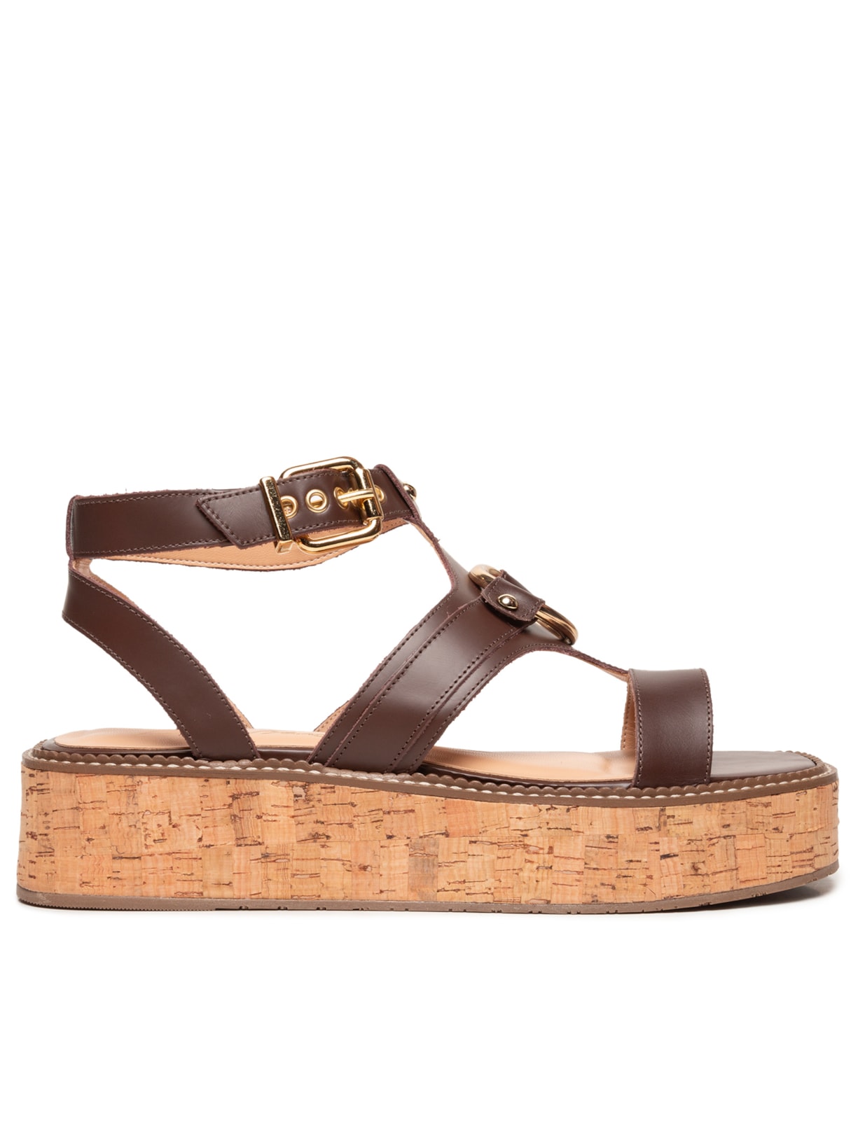 Sandália Feminina Box Leather - Marrom