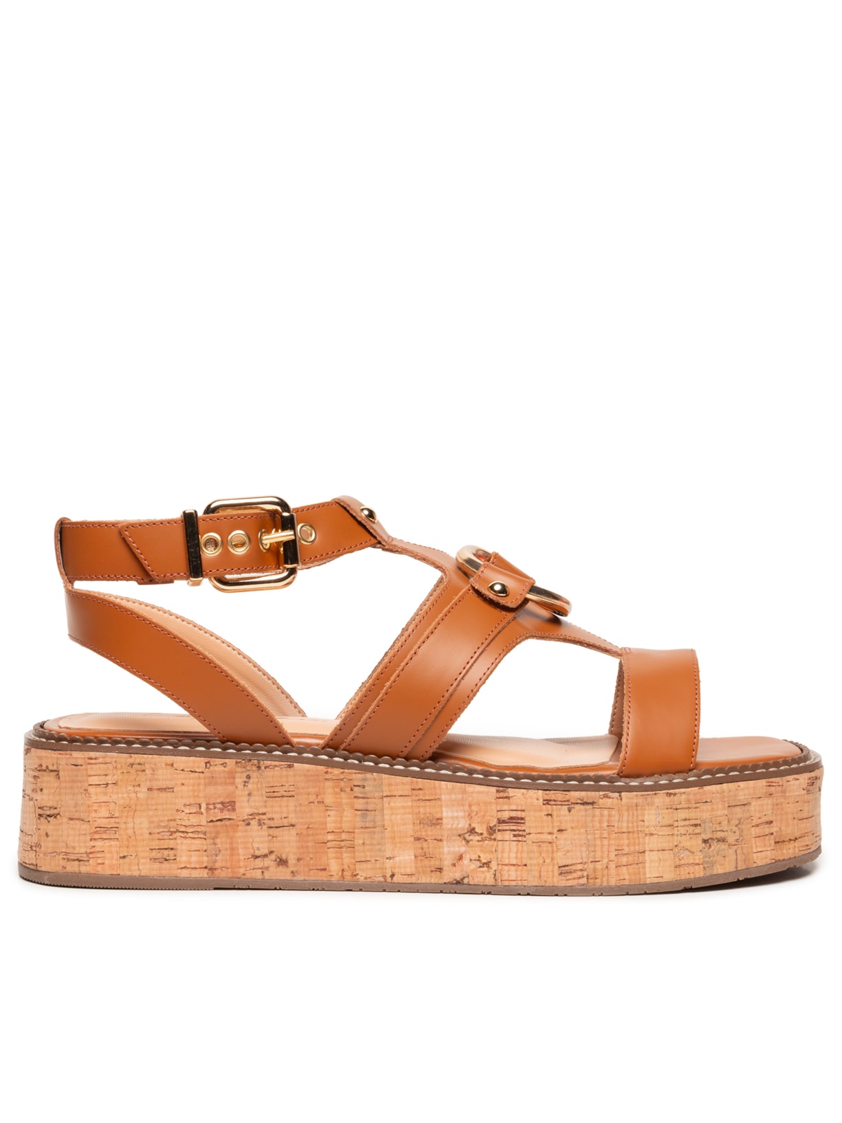 Sandália Feminina Box Leather - Marrom