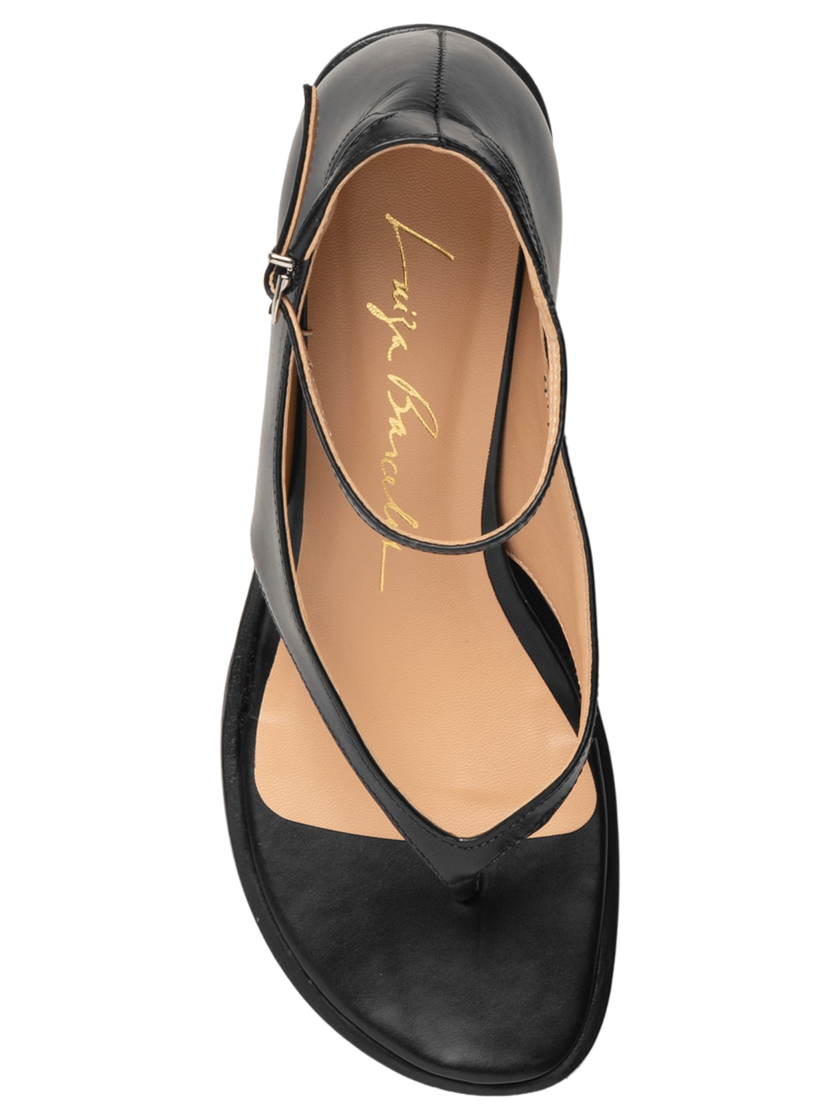 Sandália Feminina Box Leather Preto Luiza Barcelos