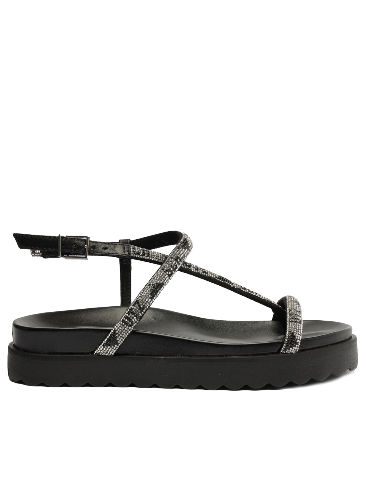 Sandália Feminina Brilho - Preto