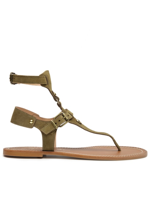 Sandália Feminina Camurção Aspargo - Verde